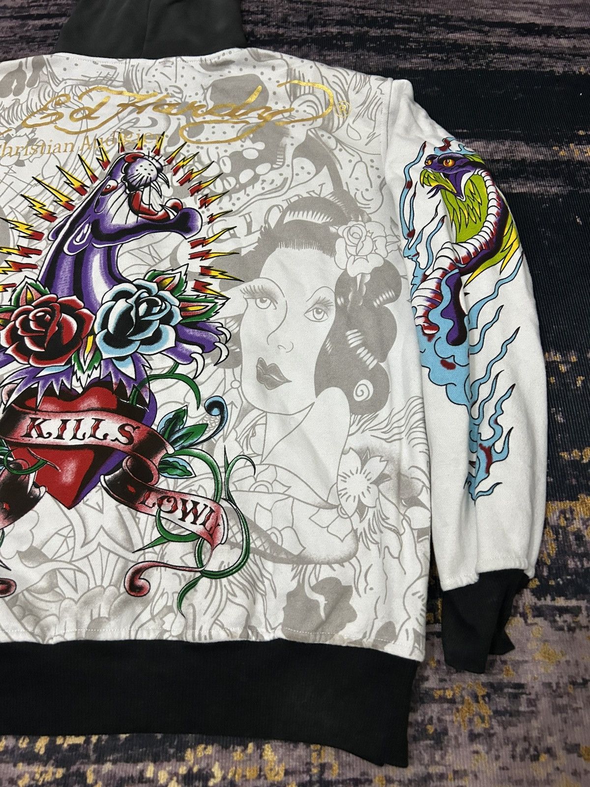 Ed Hardy Vintage Ed Hardy By Christian Audiger Zip Hoodie Size US XXL / EU 58 / 5 - 6 Thumbnail