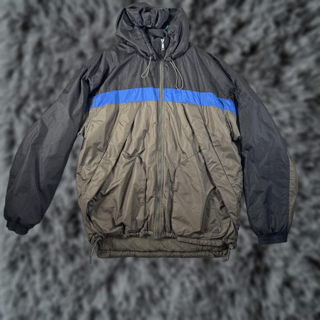 Adidas VINTAGE Adidas Insulated Midweight Windbreaker Jacket L Mens Green Zip Hooded Pockets 00s Size US L / EU 52-54 / 3 - 1 Thumbnail