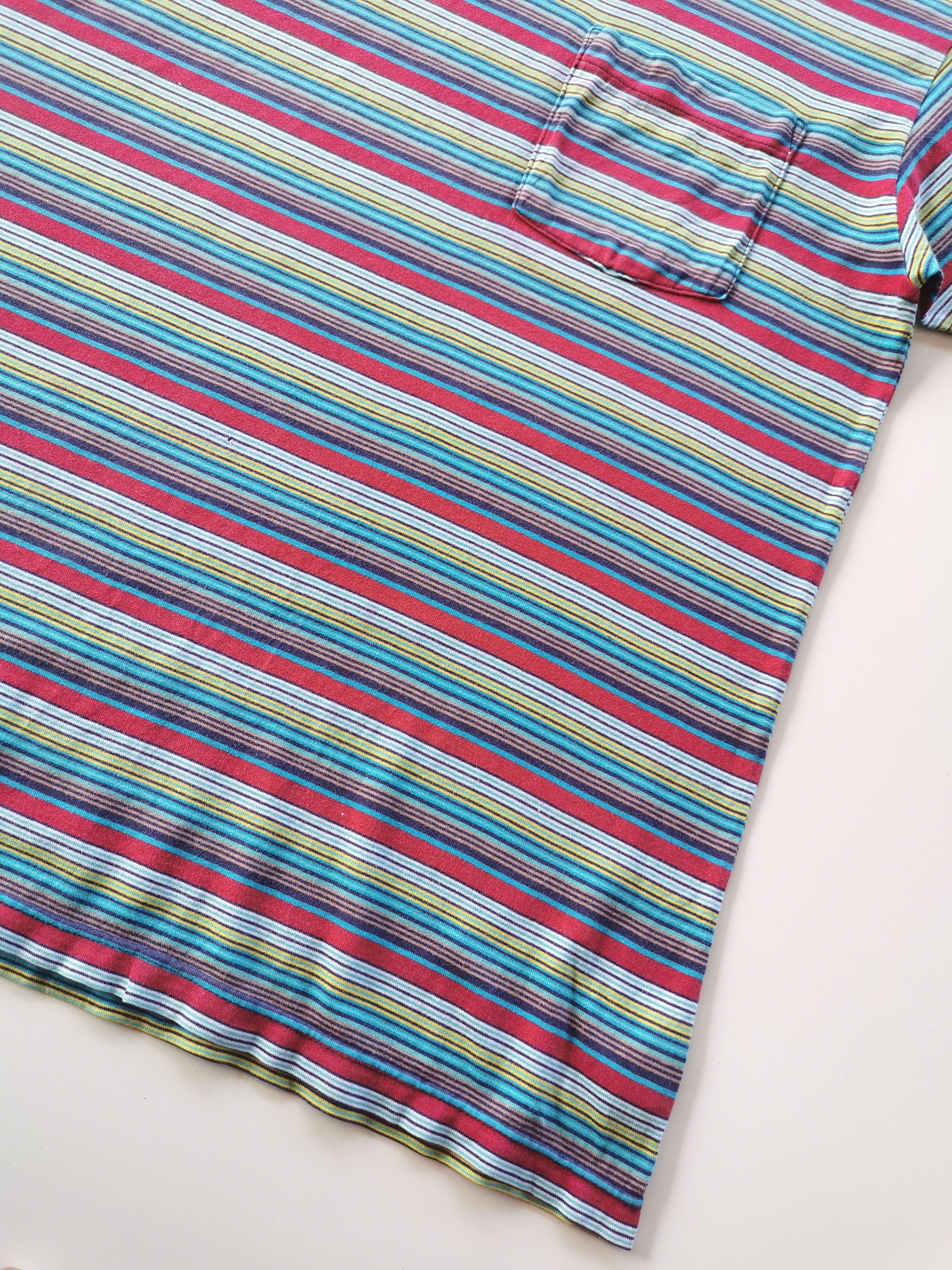 Levi's Vintage Levis Rainbow Stripe Pocket Tshirt Size US L / EU 52-54 / 3 - 4 Thumbnail