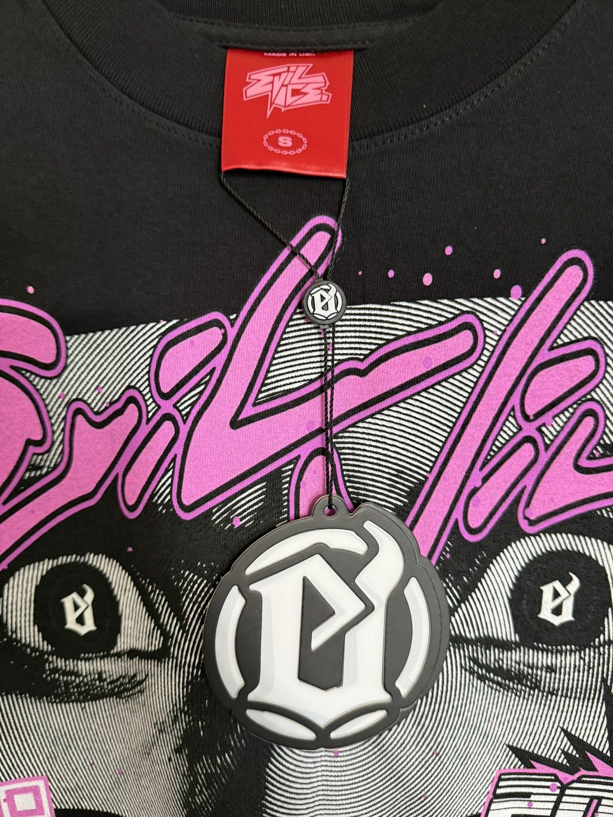 Other Evil Vice Long Sleeve Tee with Pink Graphic Skull Men’s S Size US S / EU 44-46 / 1 - 3 Thumbnail