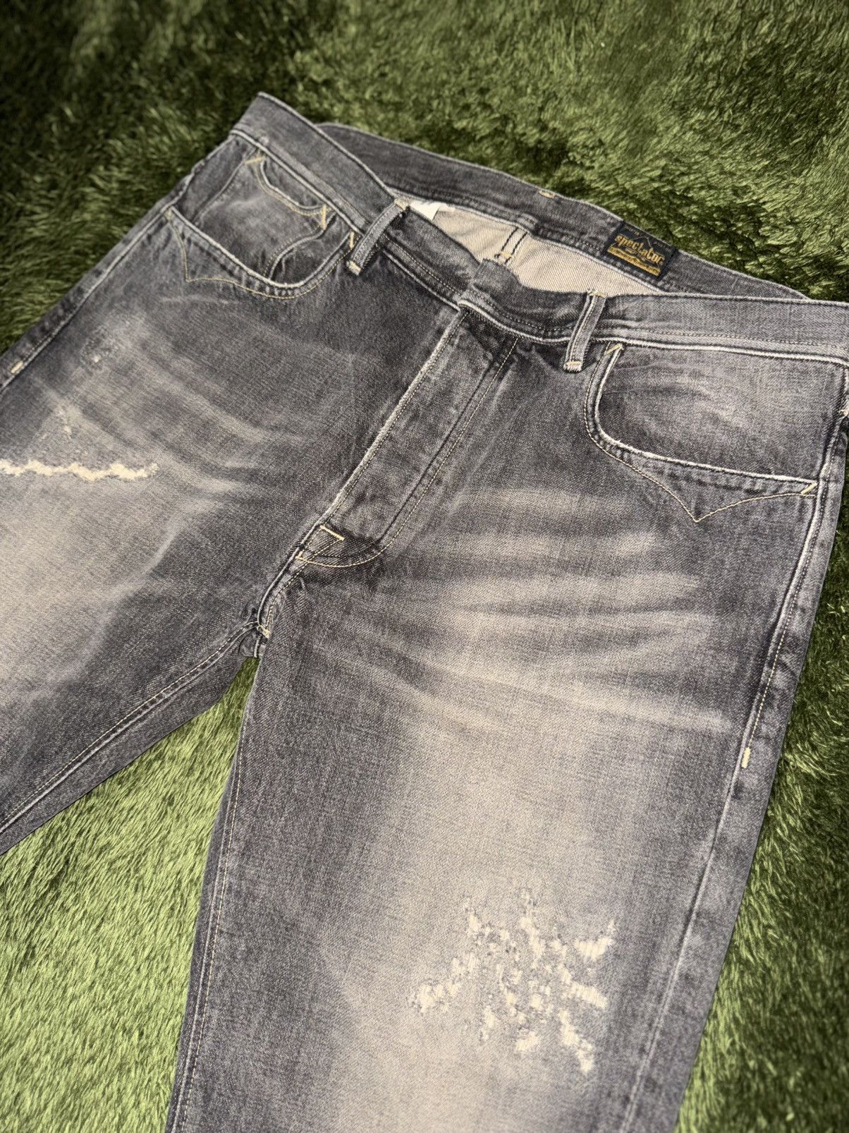 Japanese Brand [34] Spectator Made in Italy 121-003 Distressed Denim Size US 34 / EU 50 - 2 Thumbnail