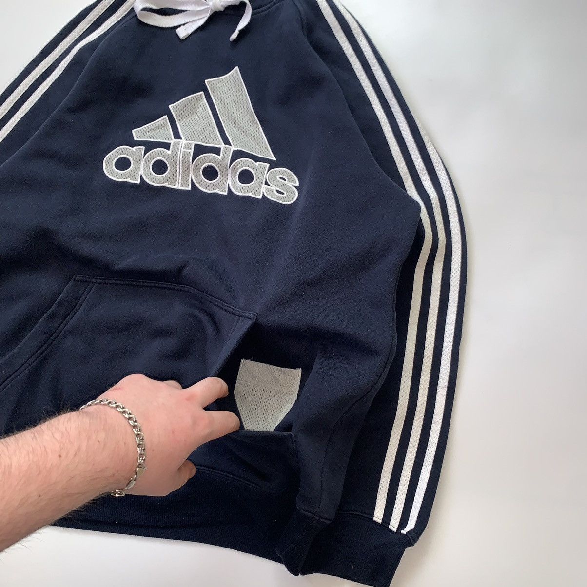 Other Vintage 90s Adidas Hoodie Big Central Embroidered Logo Y2K Size US S / EU 44-46 / 1 - 6 Thumbnail