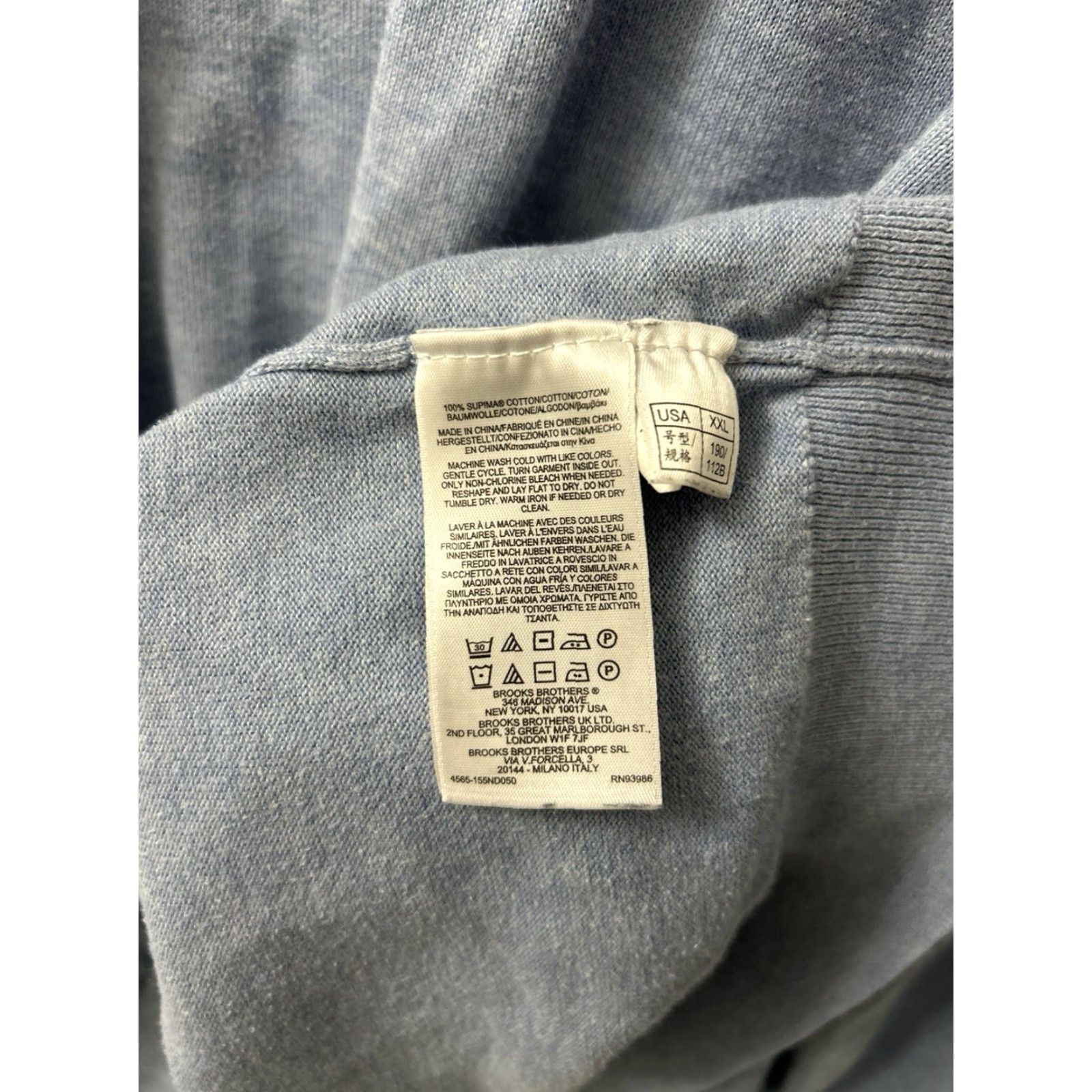 Brooks Brothers Brooks Brothers Sweater 1/4 Zip Mens XXL Light Blue Supima Cotton Pullover L/S Knit Cardigan? Size US XXL / EU 58 / 5 - 7 Thumbnail