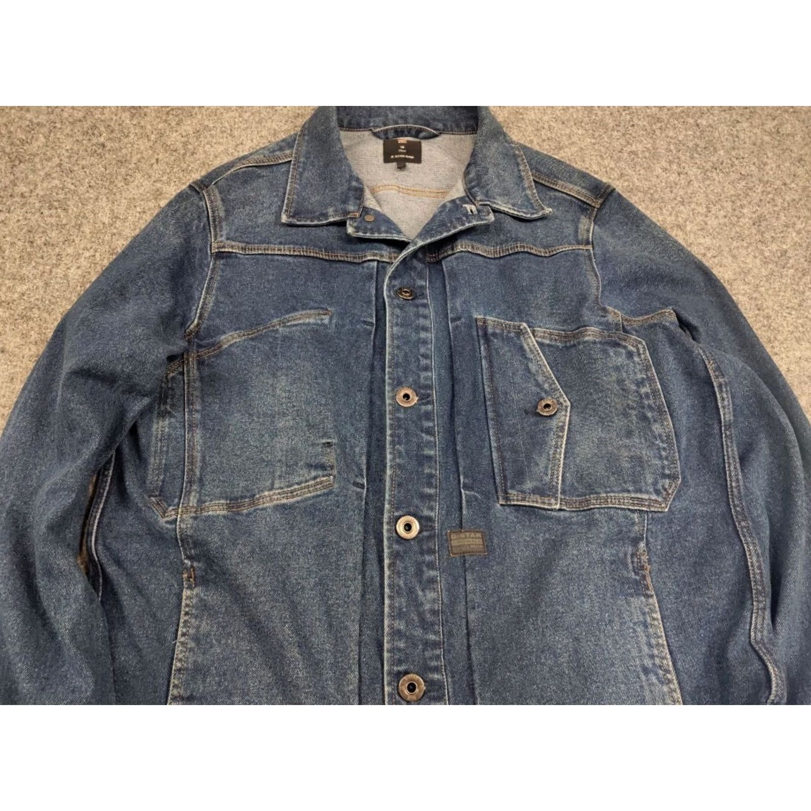 G-Star VINTAGE G Star Raw Scutar Slim Light Faded Blue Pocket Denim Jacket Mens Jacket Denim blue 64 cm 65 cm 41 cm 50 cm - Size US S / EU 44-46 / 1 - 5 Thumbnail