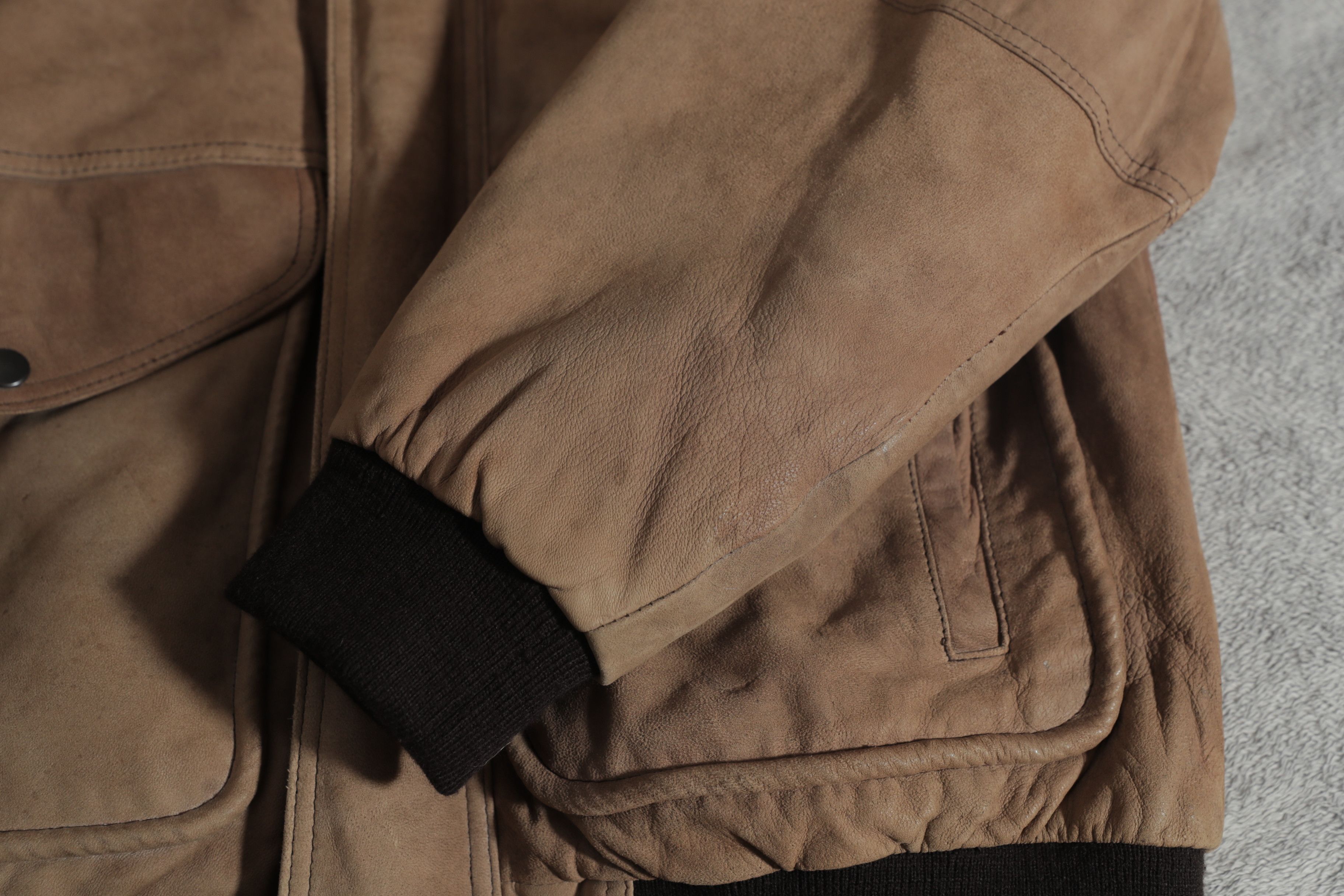 Vintage Giampier Flag Lined Tan Leather Vintage Jacket (XL) Size US XL / EU 56 / 4 - 7 Thumbnail