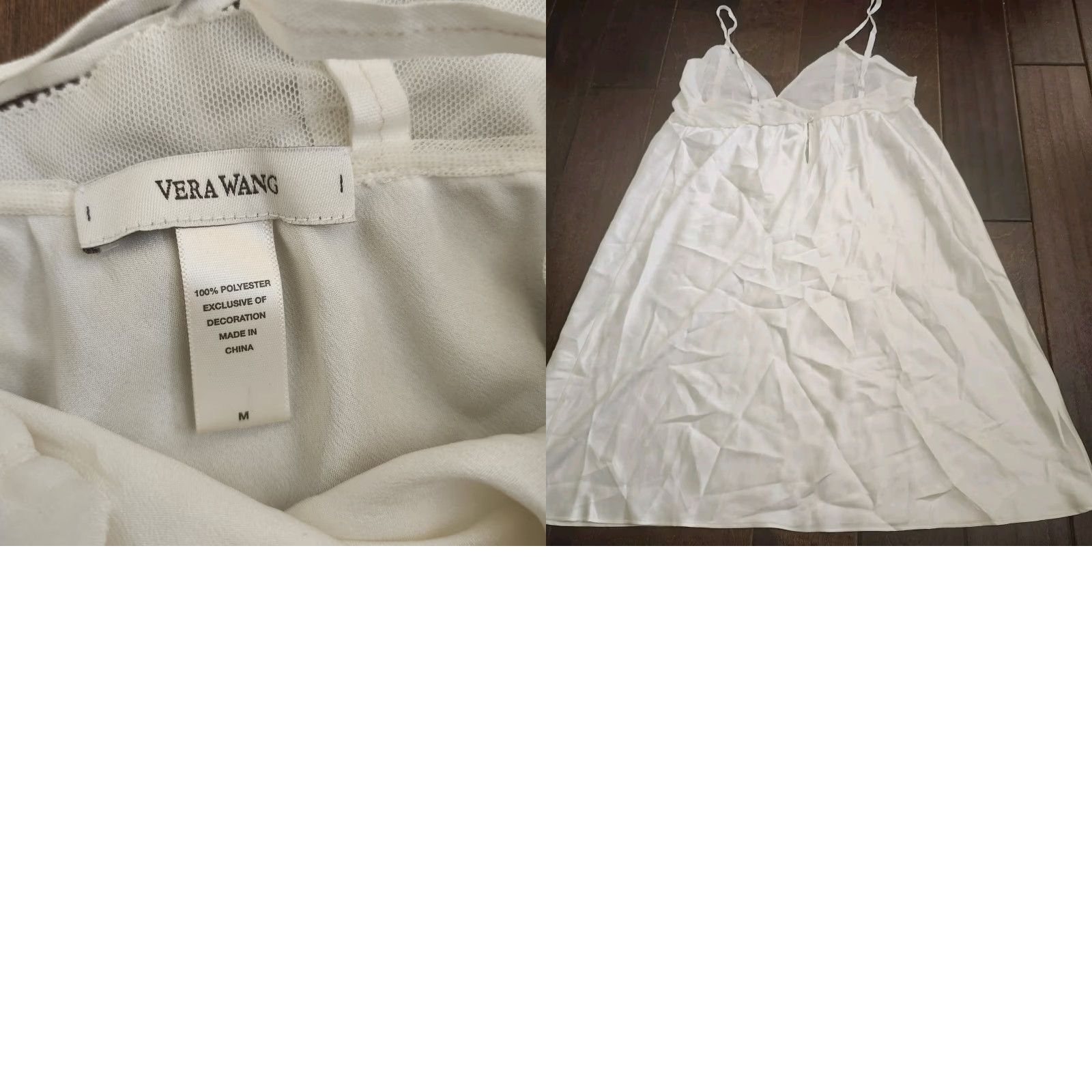 Vera Wang Vera Wang Dress Women's Nightgown Top - Size M White Polyester Solid Classic Modern-Seasonal Nightwear (Intimates & Sleep) Size M / US 6-8 / IT 42-44 - 9 Thumbnail