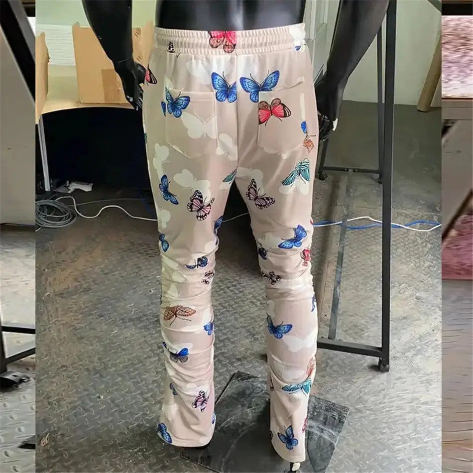 Japanese Brand HipHop Cargo Pants Butterfly Print Hippie Streetwear Size US 32 / EU 48 - 4 Thumbnail