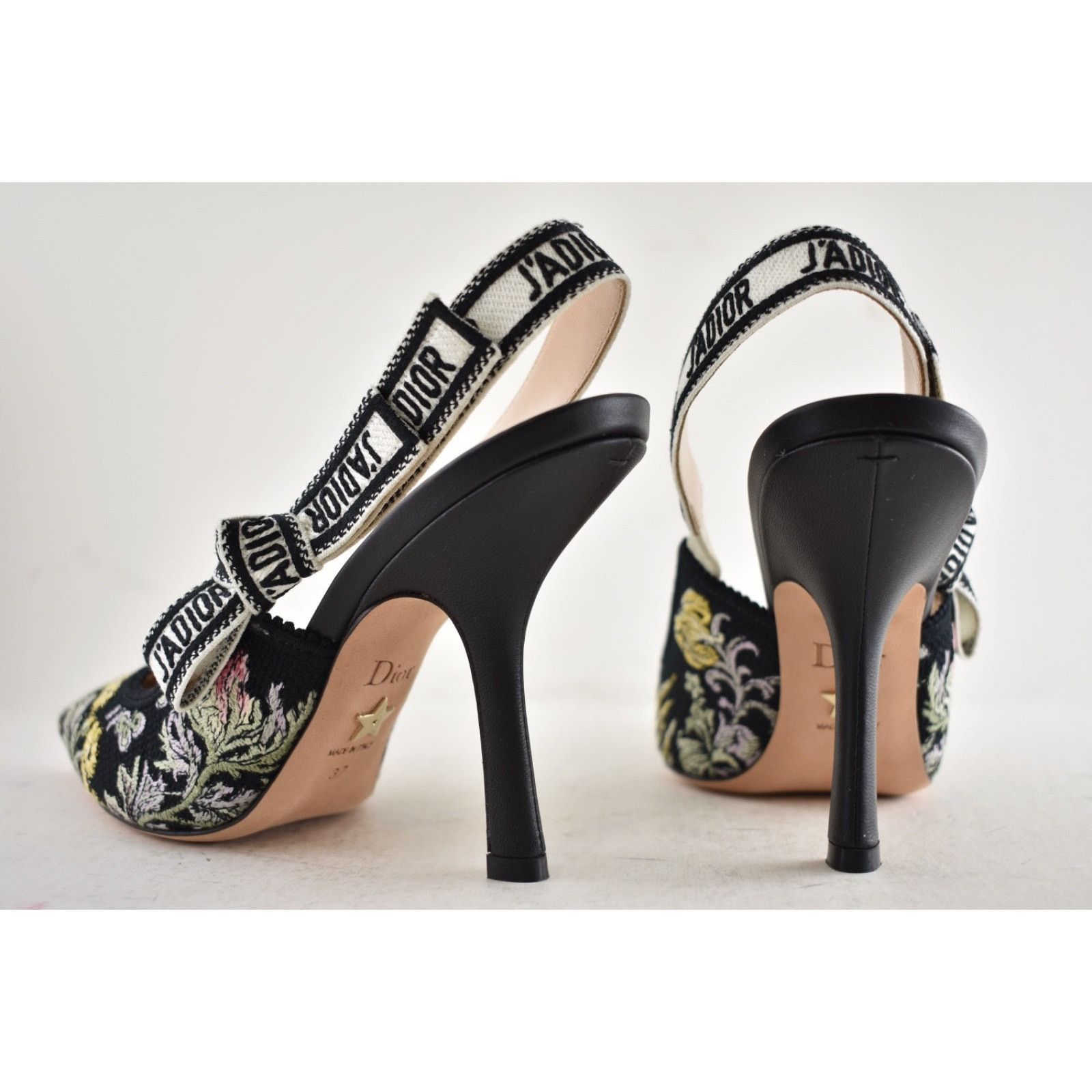 Dior Dior J'adior Millefiori Floral Ribbon Logo Slingback Pump Size US 7 / IT 37 - 16 Thumbnail