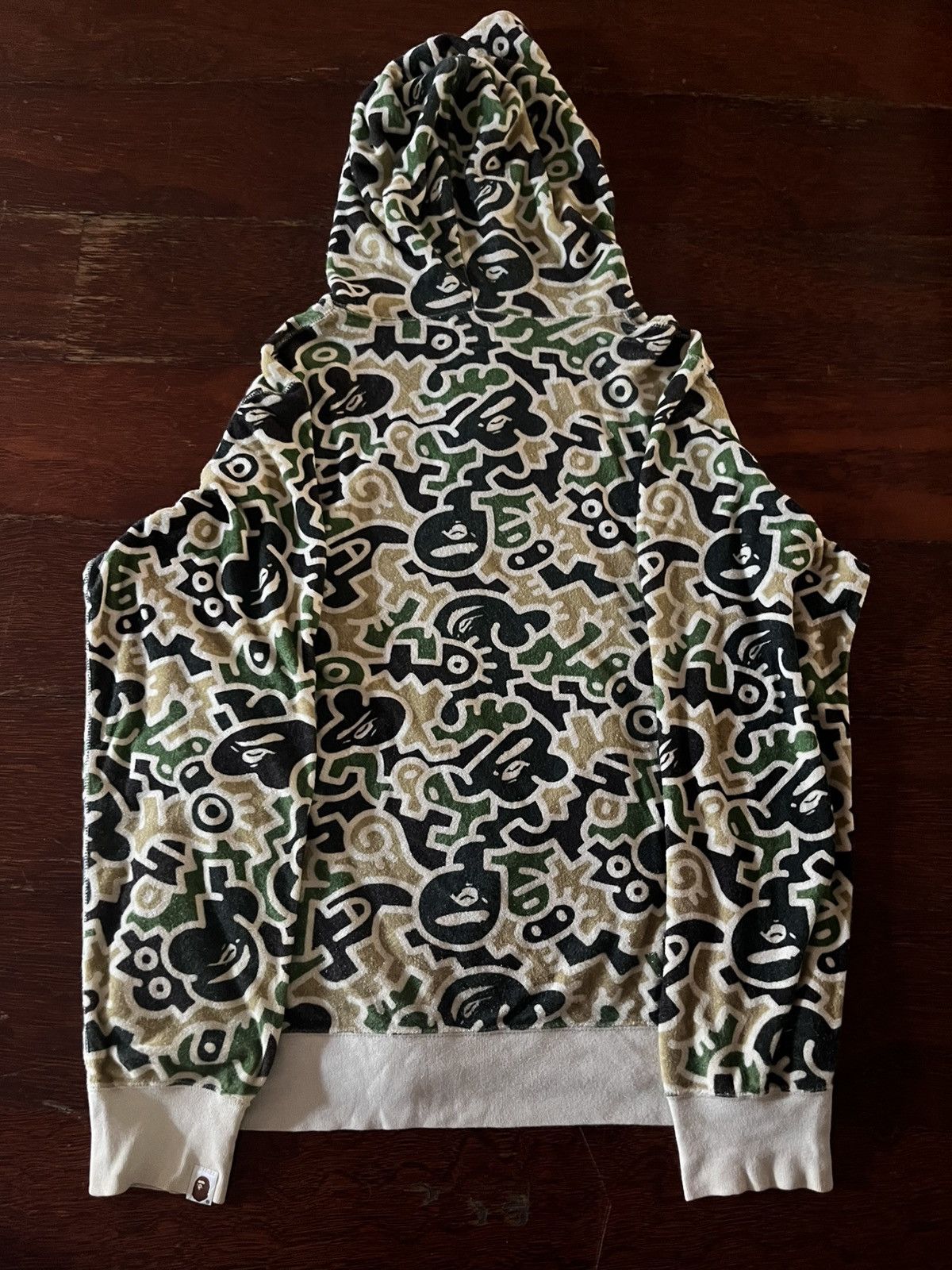 Bape Bape Keith Haring Camo zip Hoodie Rare Size US L / EU 52-54 / 3 - 2 Thumbnail