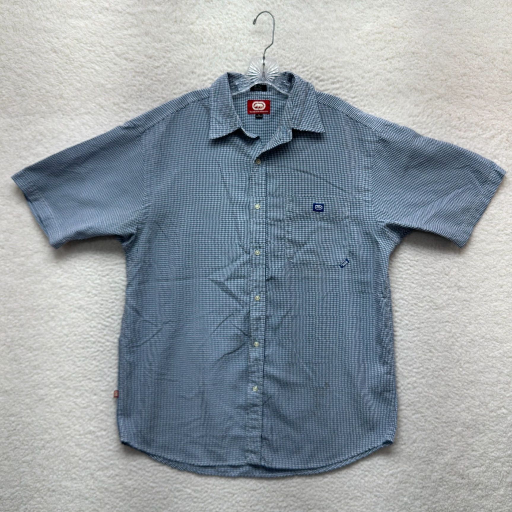 Ecko Unltd. Ecko Unltd Button Down Shirt L Mens Woven The Dwyer Blue Gingham Plaid Shirt Size US L / EU 52-54 / 3 - 2 Thumbnail