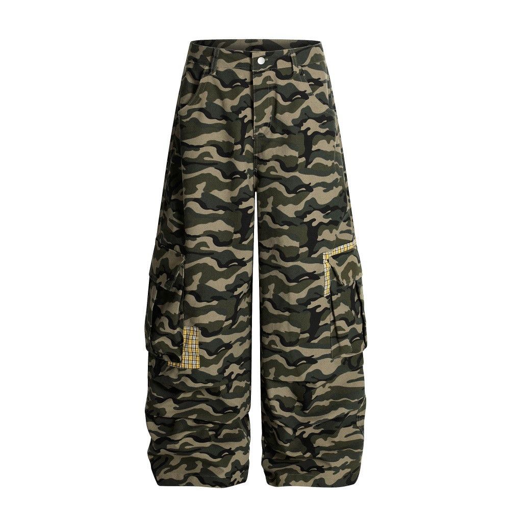 Jean American street men's multi-pocket camouflage work trousers Size US 32 / EU 48 - 1 Thumbnail