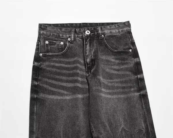 Japanese Brand Washed distressed wide-leg loose-fitting ripped jeans Size US 32 / EU 48 - 3 Thumbnail