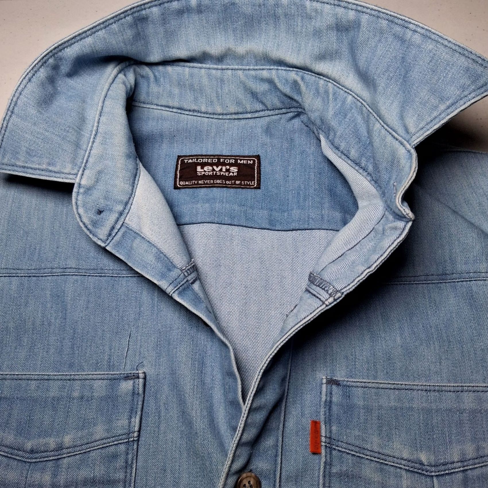 Levi's VINTAGE Levi's Shirt Women Blue Jean Denim Orange Tab Embroidered Size M / US 6-8 / IT 42-44 - 7 Thumbnail