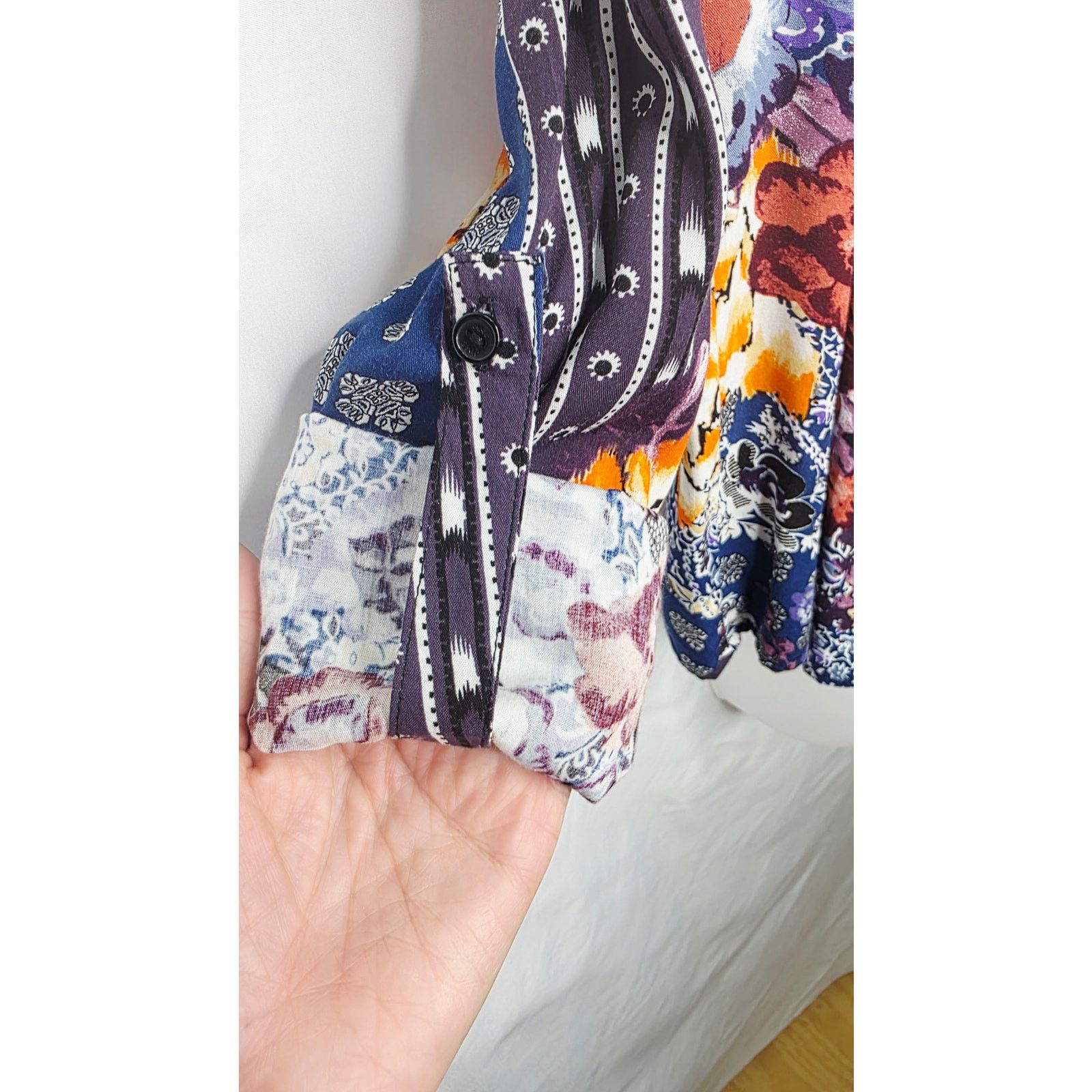 Other Boho Floral Blouse Women's M Lightweight Button Front Top Size M / US 6-8 / IT 42-44 - 7 Thumbnail