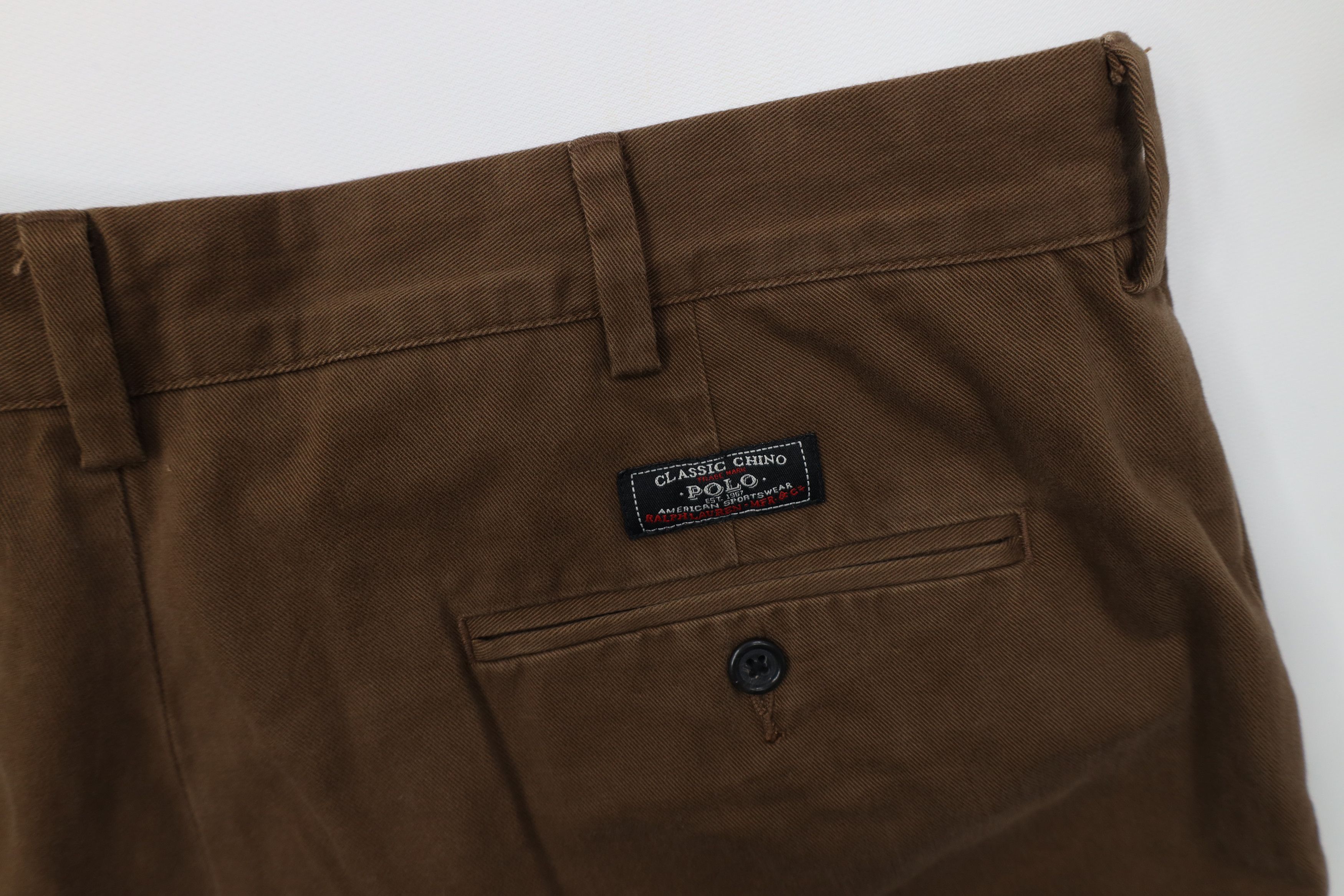 Ralph Lauren Vintage 90s Ralph Lauren Wide Leg Chino Pants Brown Cotton Size US 36 / EU 52 - 14 Thumbnail