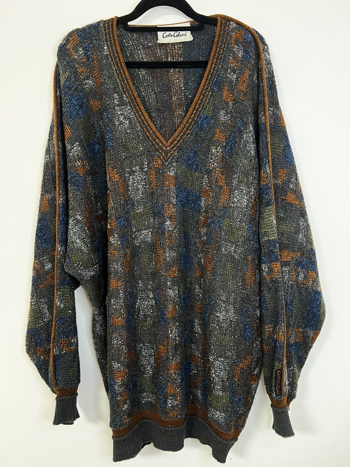 Carlo Colucci Jersey carlo colucci XL V neck sweater vintage Size US XL / EU 56 / 4 - 1 Thumbnail