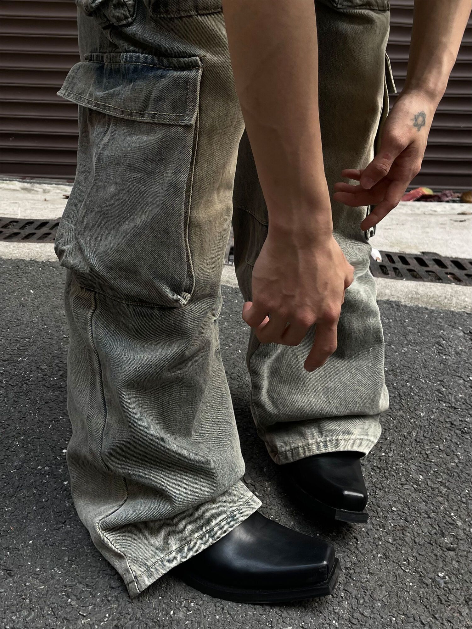 Jean × Vintage washed faded skate hiphop loose baggy cargo jeans Size US 29 - 5 Thumbnail