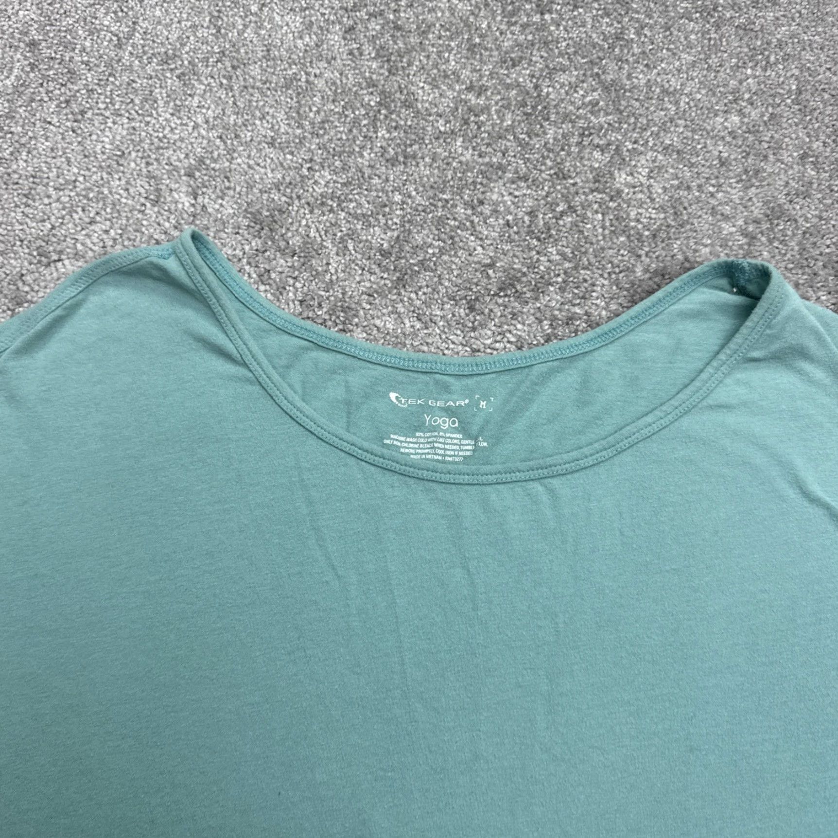 Tek Gear VINTAGE Tek Gear Women's Short Sleeve Yoga Top Medium Aqua Green Activewear Gym Casual Size M / US 6-8 / IT 42-44 - 3 Thumbnail