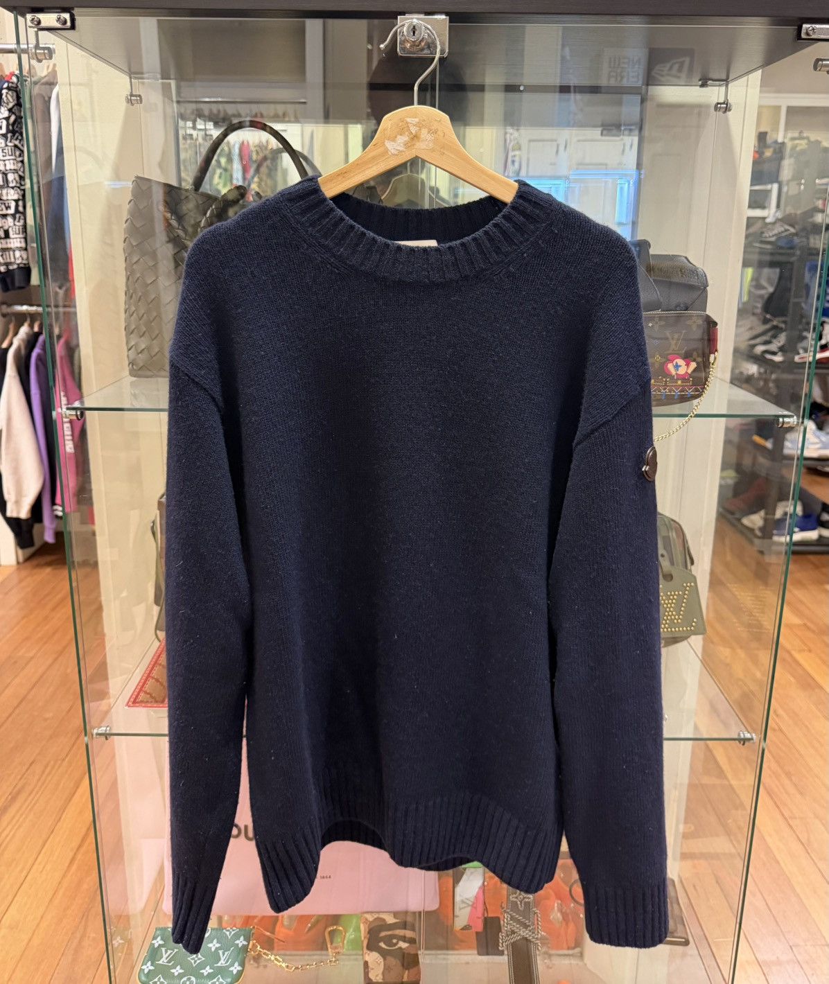 Moncler Moncler Gircollo Tricot Cashmere Sweater - Dark Blue Size US L / EU 52-54 / 3 - 1 Thumbnail