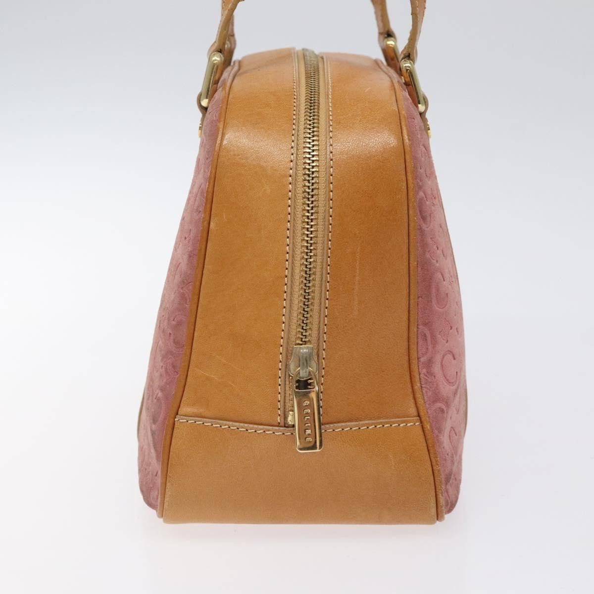 Celine CELINE C Macadam Canvas Hand Bag Suede Pink Gold Size ONE SIZE - 4 Thumbnail