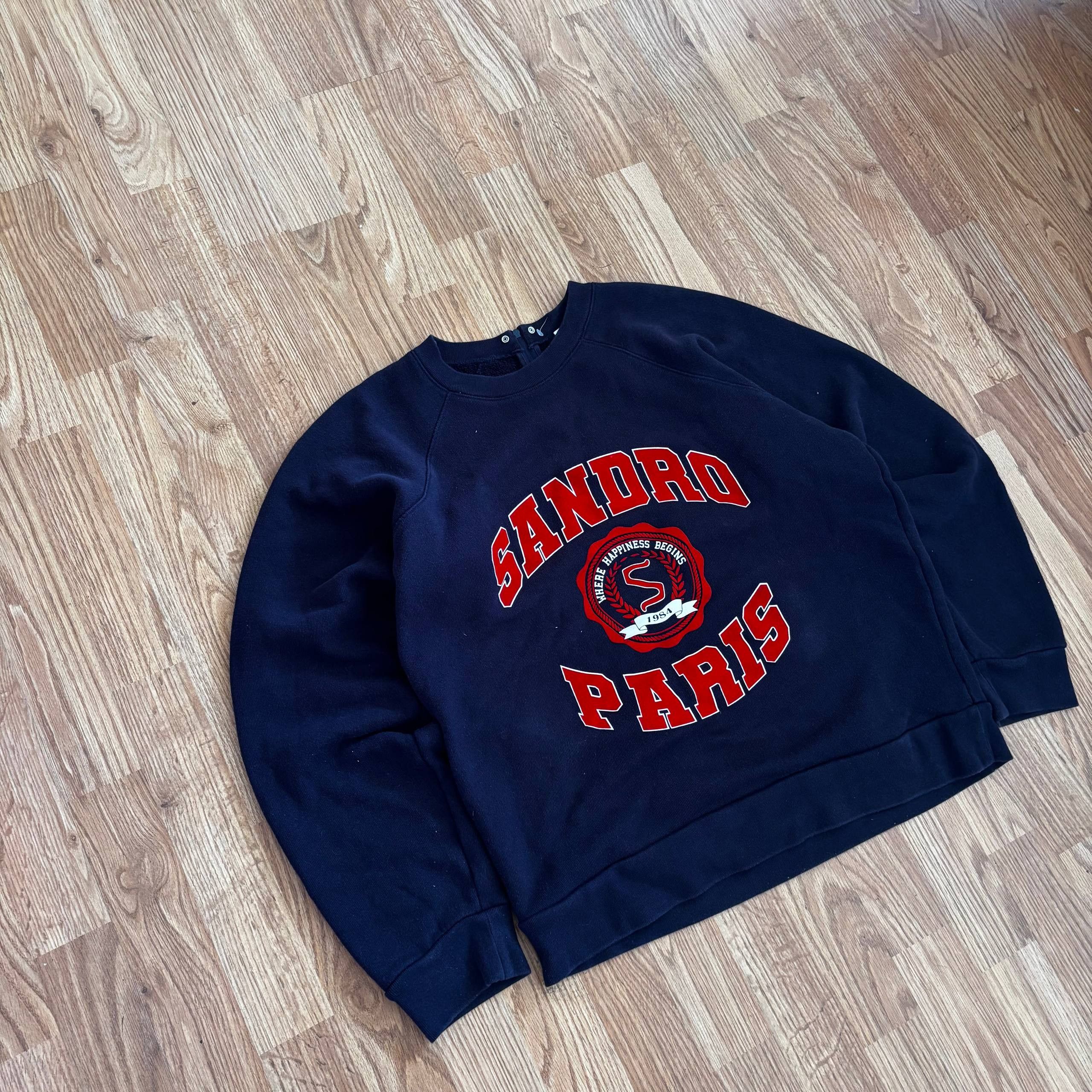 Sandro Sandro Paris Blue Blason Sweatshirt Size L / US 10 / IT 46 - 2 Thumbnail