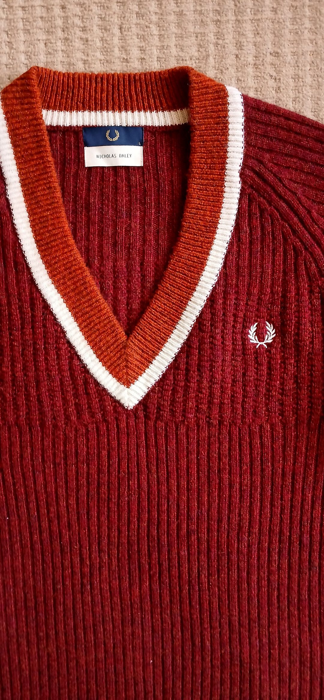 Fred Perry Rare Fred Perry x Nicholas Daley V Neck Jumper L oversized Size US L / EU 52-54 / 3 - 2 Thumbnail