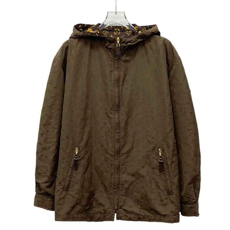 Louis Vuitton Louis Vuitton Dark brown logo full print hooded zipper lon Size XS / US 0-2 / IT 36-38 - 1 Thumbnail