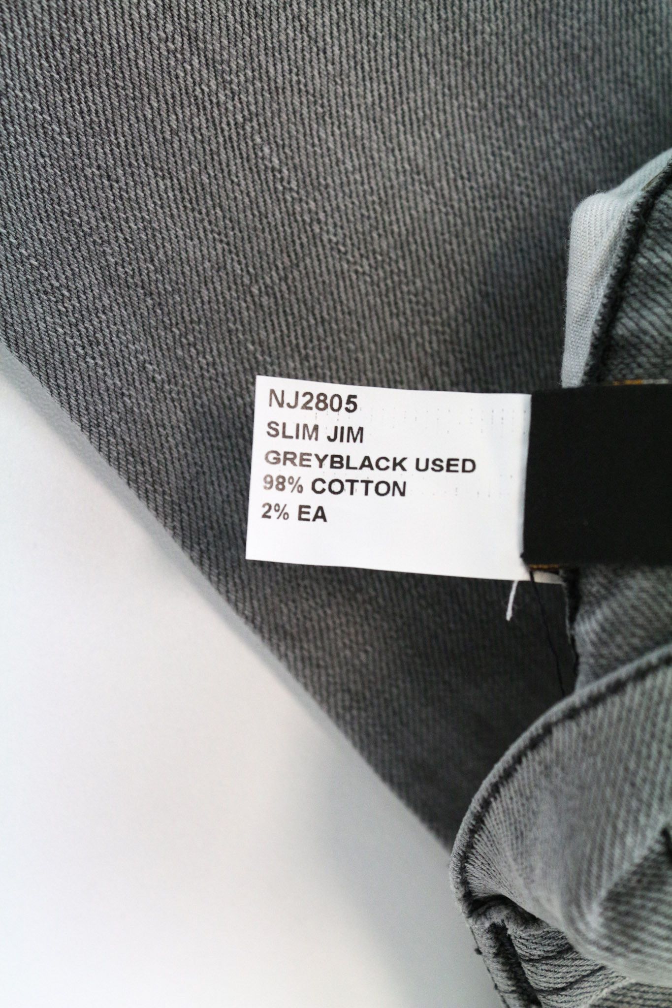Nudie Jeans JIM W28/L34 Grey Slim Stretch Zip-Fly Jeans 74200 Size US 28 / EU 44 - 6 Thumbnail