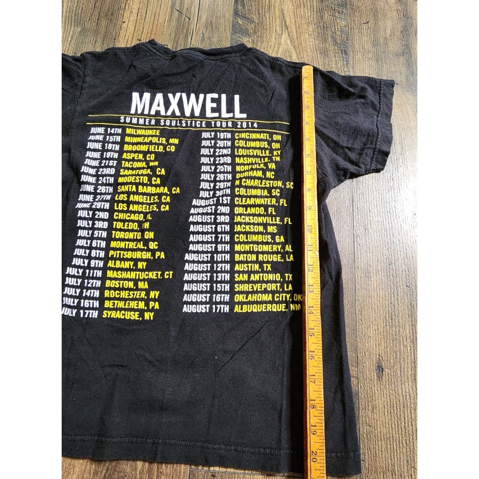 Tultex Maxwell Summer Soulstice Tour 2014 T Shirt Double Sided Adult XS Tultex Black Cotton Shirt Mens 90s Band Gothic Hip Hop Retro USA Size US XS / EU 42 / 0 - 3 Thumbnail