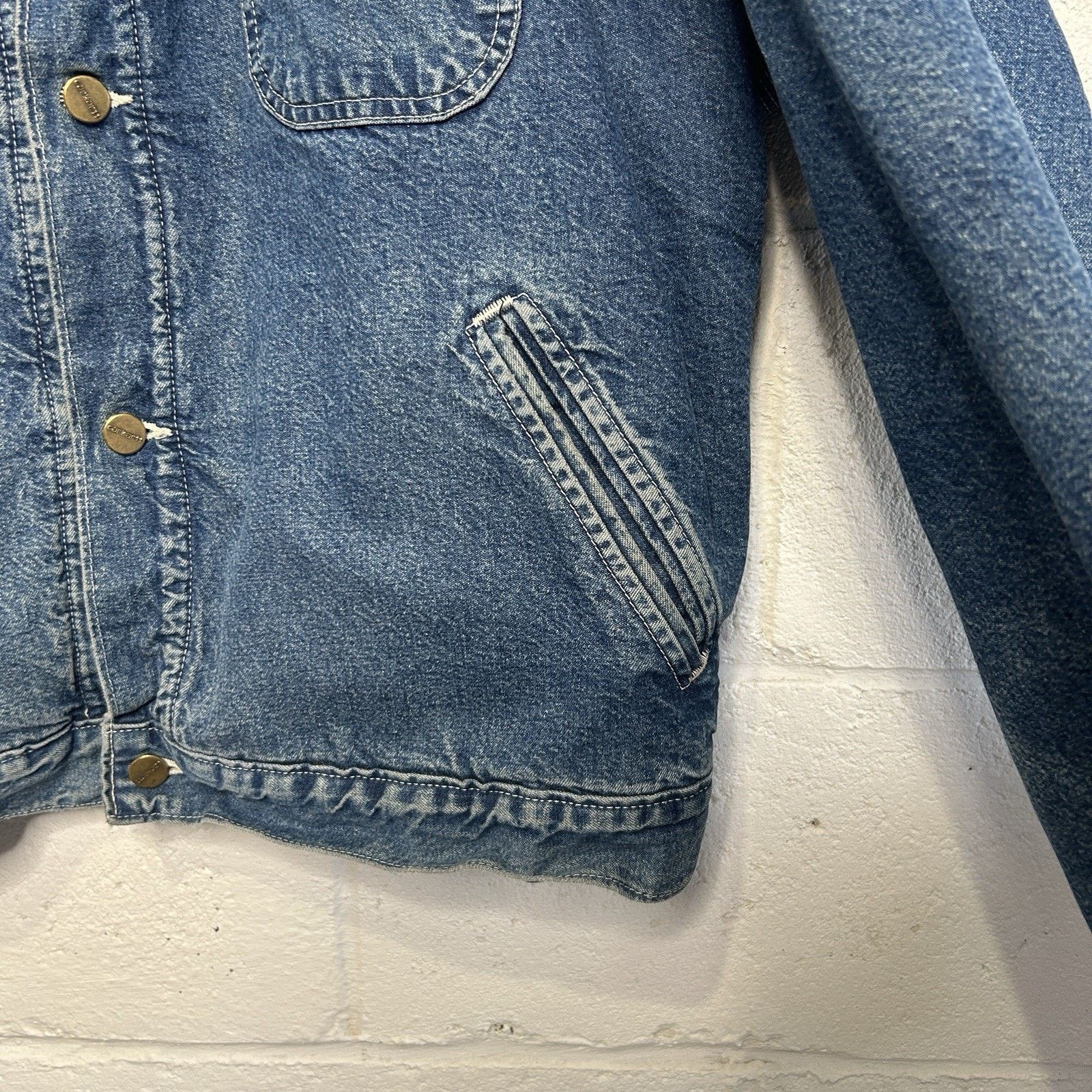 Carhartt Vintage Carhartt Aztec Pile Denim Chore Jacket “Darkstone” Size US XL / EU 56 / 4 - 5 Thumbnail