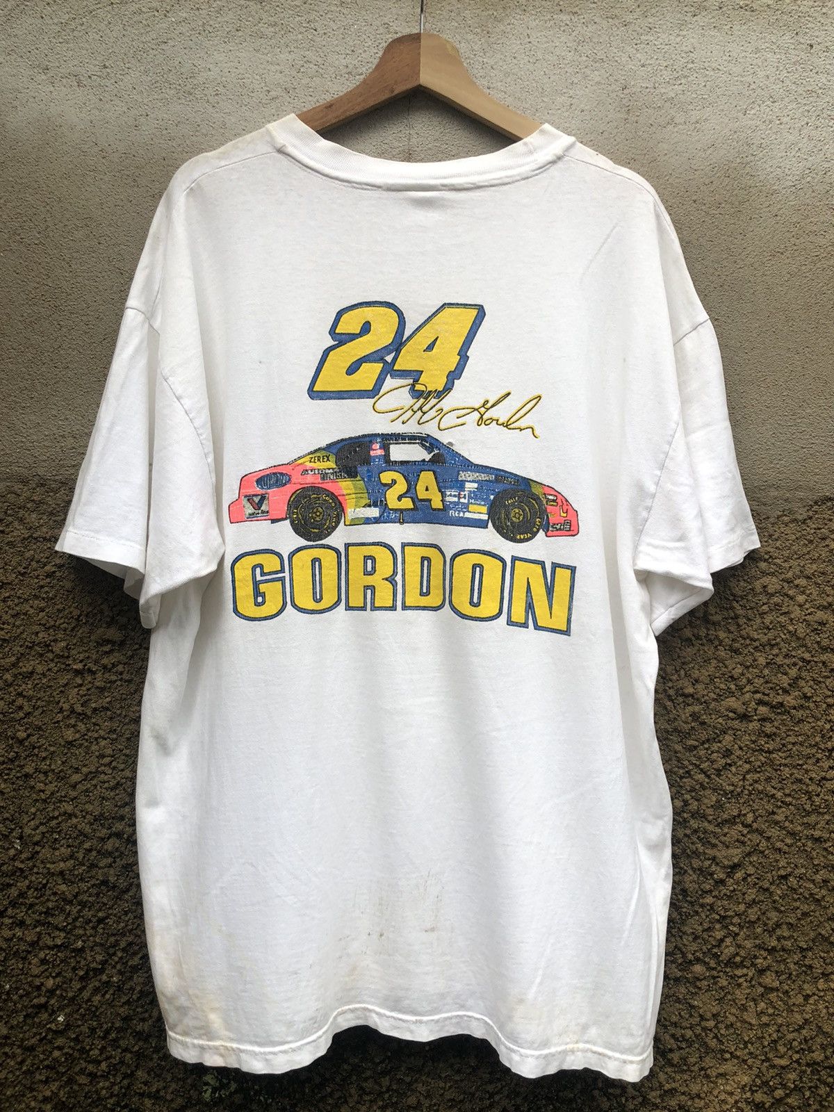 NASCAR × Vintage Vintage 90s Nascar Jeff Gordon #24 Tshirt Distressed Size US XL / EU 56 / 4 - 1 Thumbnail
