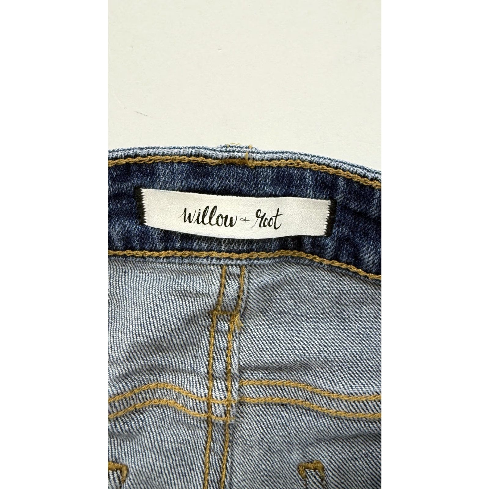 Vintage Willow & Root Jeans Womens 24 Blue Distressed Mom High Rise Denim Stretch Casual Everyday Wear Size 42" / US 20 - 2 Thumbnail