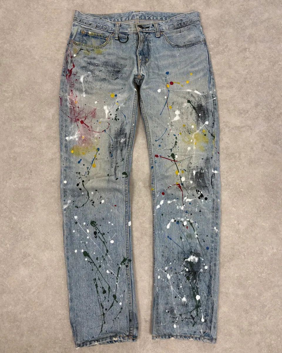 Number (N)ine SS2006 Number (N)ine Paint Splatter Denim Jeans Size US 39 - 1 Thumbnail