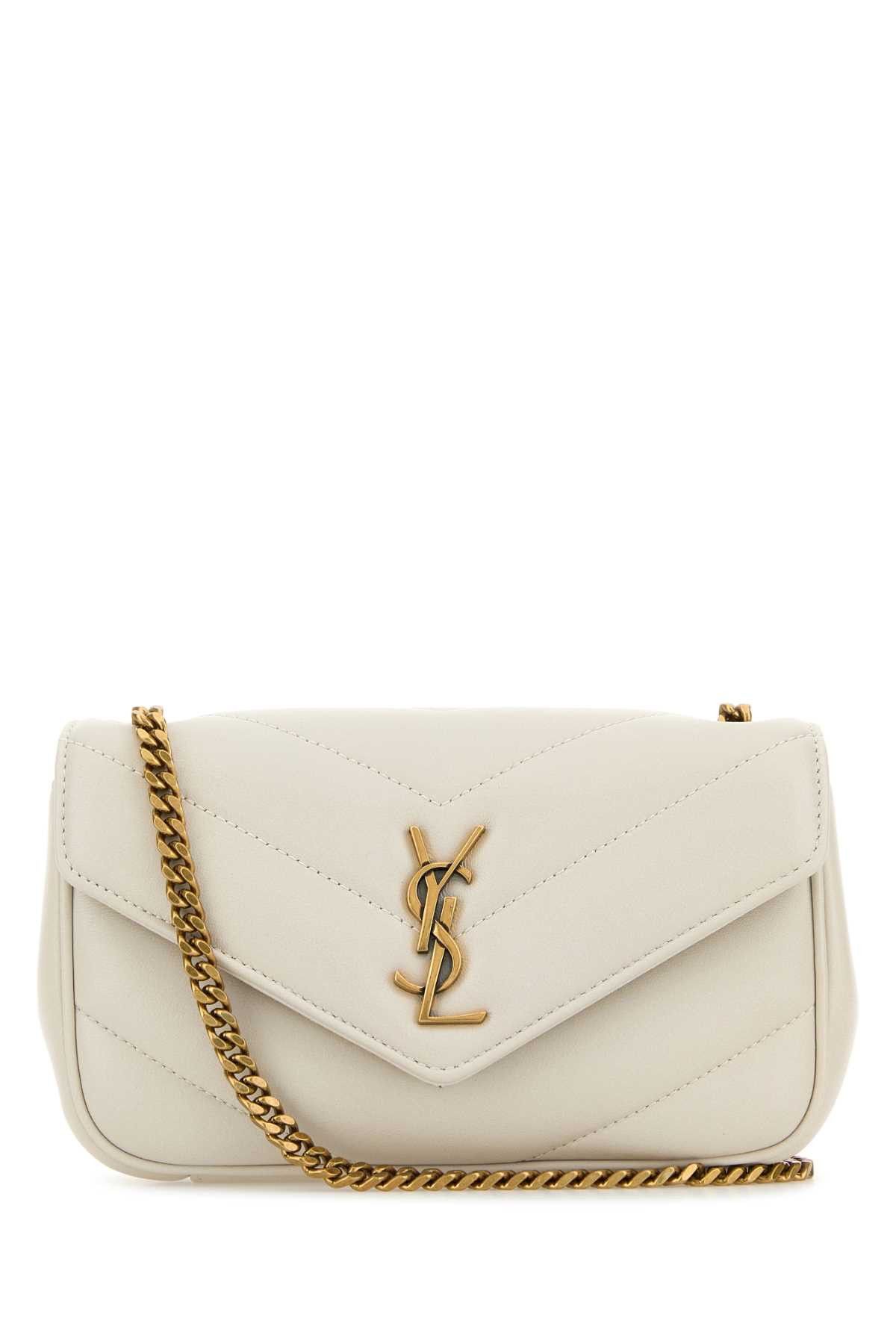 Saint Laurent Paris Ivory Leather Mini Loulou Crossbody Bag Size ONE SIZE - 1 Thumbnail