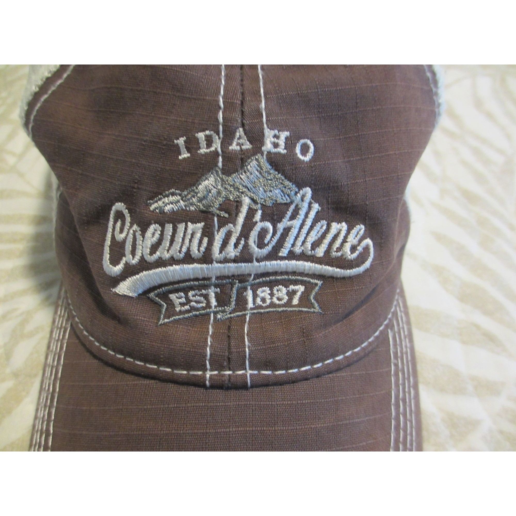Other Idaho Coeur dAlene Embroidered Prairie Mountain Brown & Whit Size ONE SIZE - 2 Thumbnail