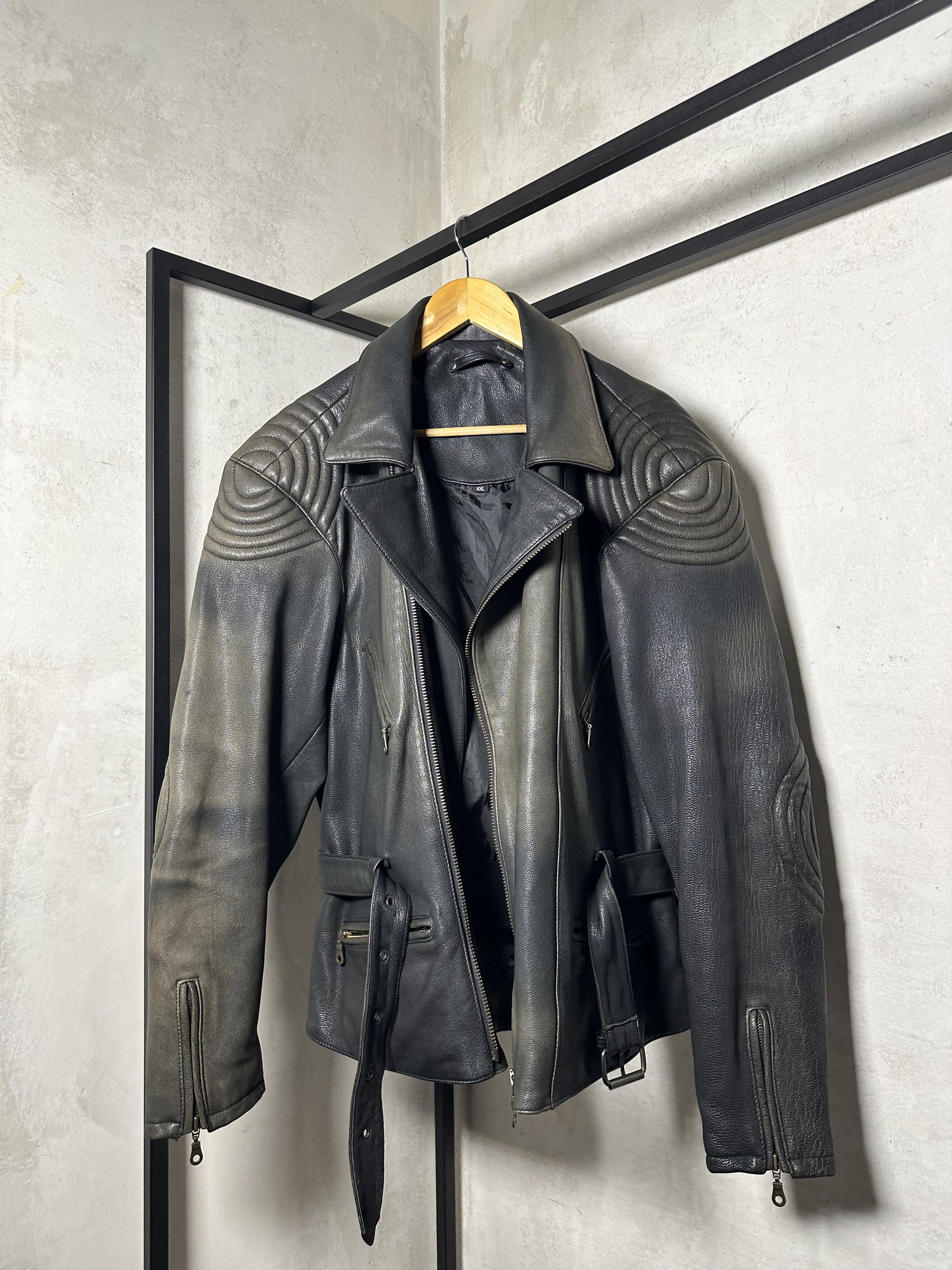 Genuine Leather Genuine Leather Belted Jacket Size US XL / EU 56 / 4 - 10 Thumbnail