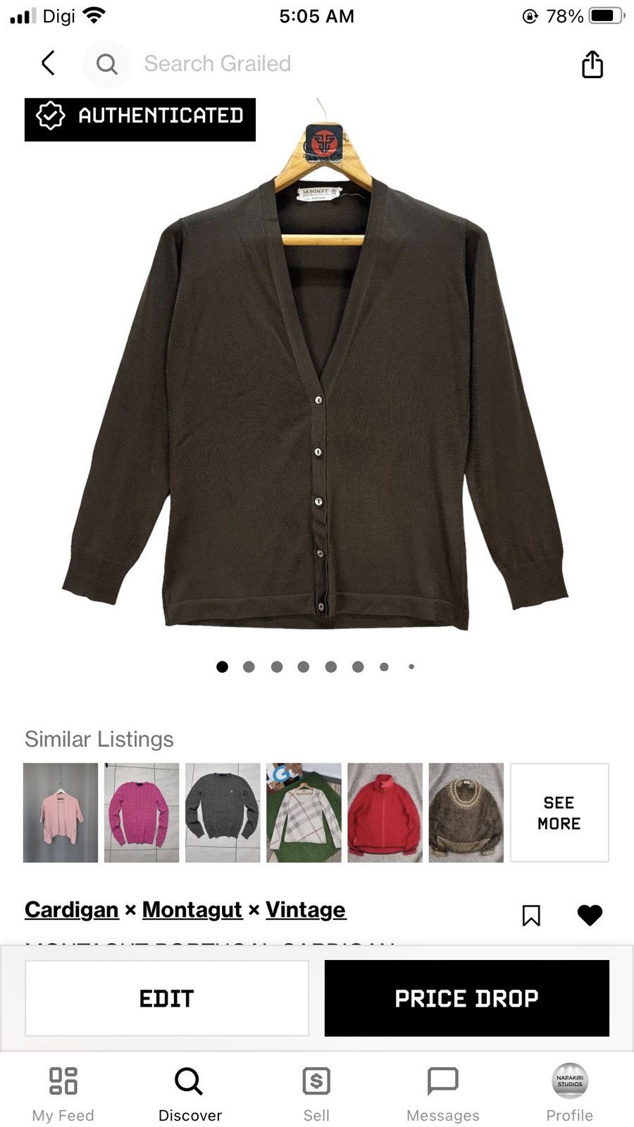 Montagut MONTAGUT PORTUGAL CARDIGAN #7518-151 Size XL / US 12-14 / IT 48-50 - 10 Thumbnail