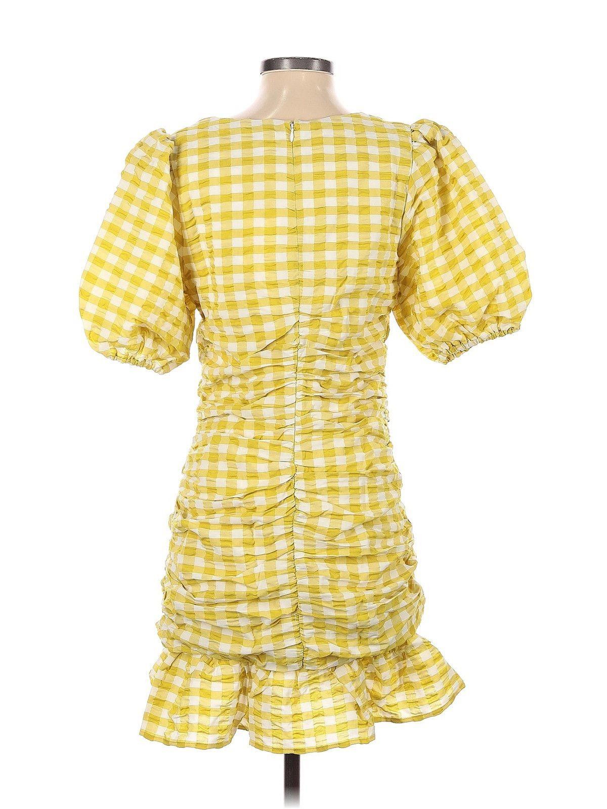 Designer Skies are Blue Yellow and White Patterned Mini Dress Size S / US 4 / IT 40 - 2 Thumbnail