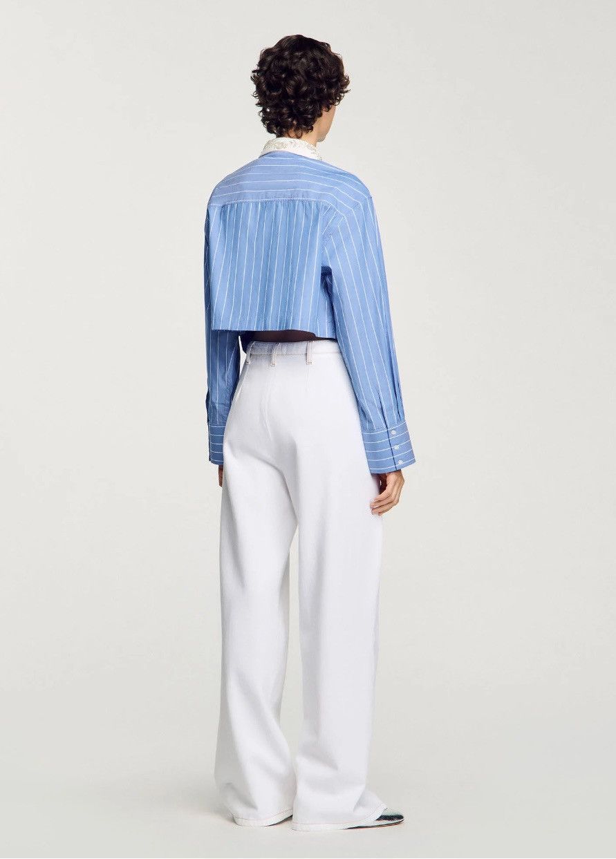 Sandro Sandro Women Crop Shirt Size S / US 4 / IT 40 - 4 Thumbnail