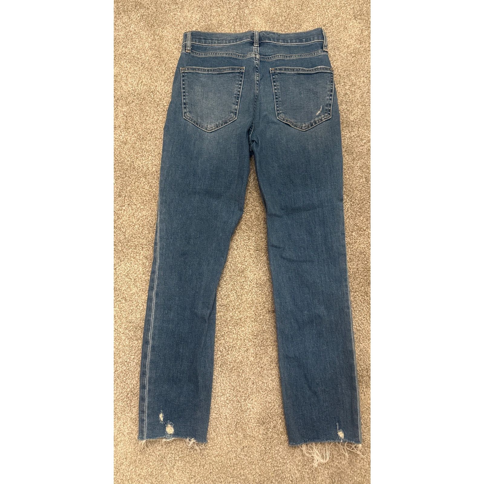Gap GAP Cigarette High Rise Raw Hem Straight Leg Jeans, 4 (27) Size 27" / US 4 / IT 40 - 6 Thumbnail