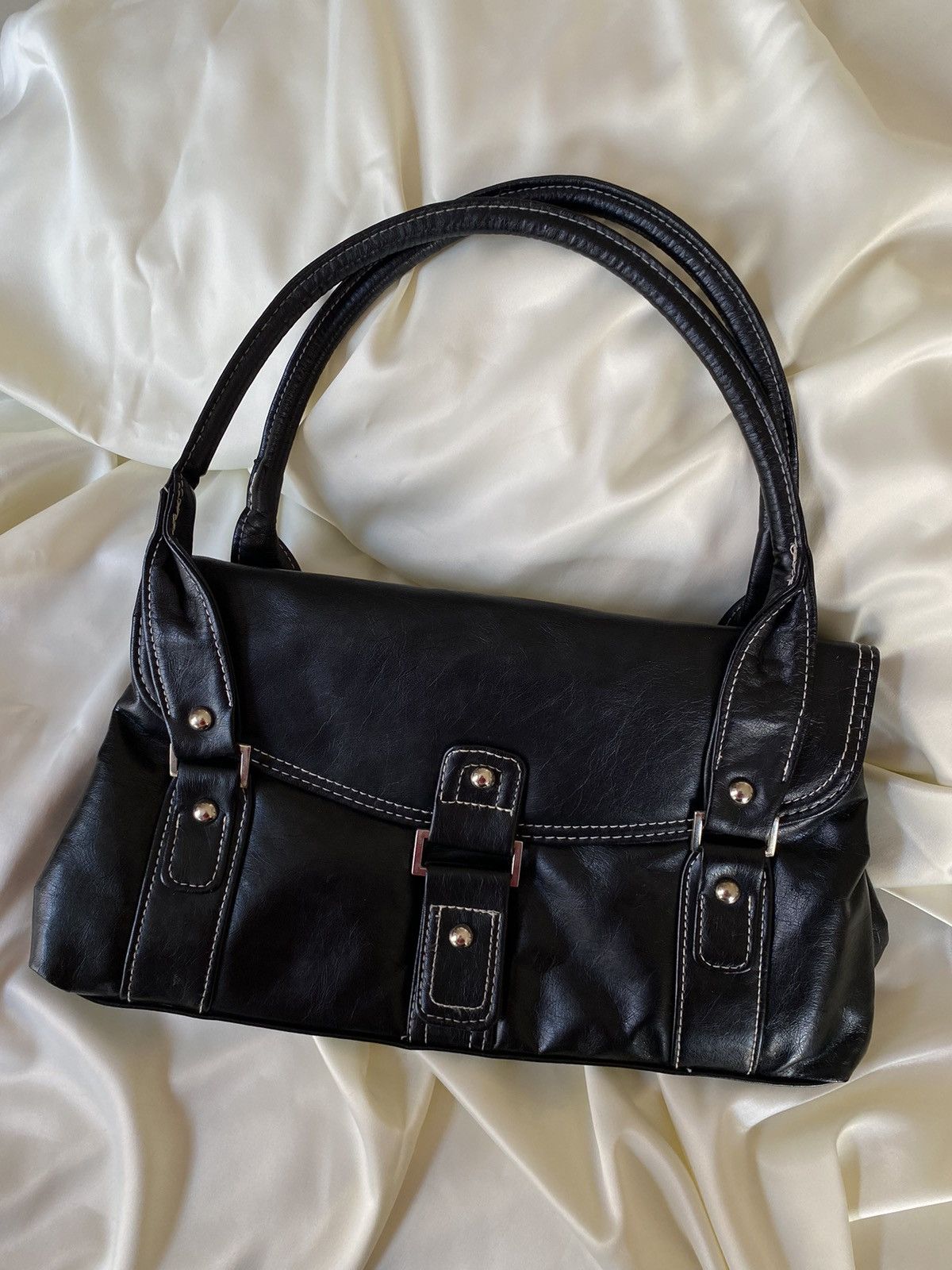 Vintage Vintage leatherette black shoulder bag Size ONE SIZE - 1 Thumbnail