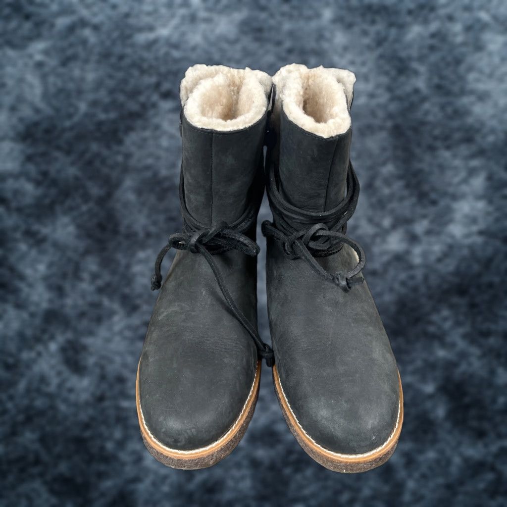 Ugg UGG Australia Luisa Womens 8 Water Resistant Leather Boots Gray 1012545 Leather Sheepskin Ankle Boot Wool Lining Size US 8 / IT 38 - 1 Thumbnail