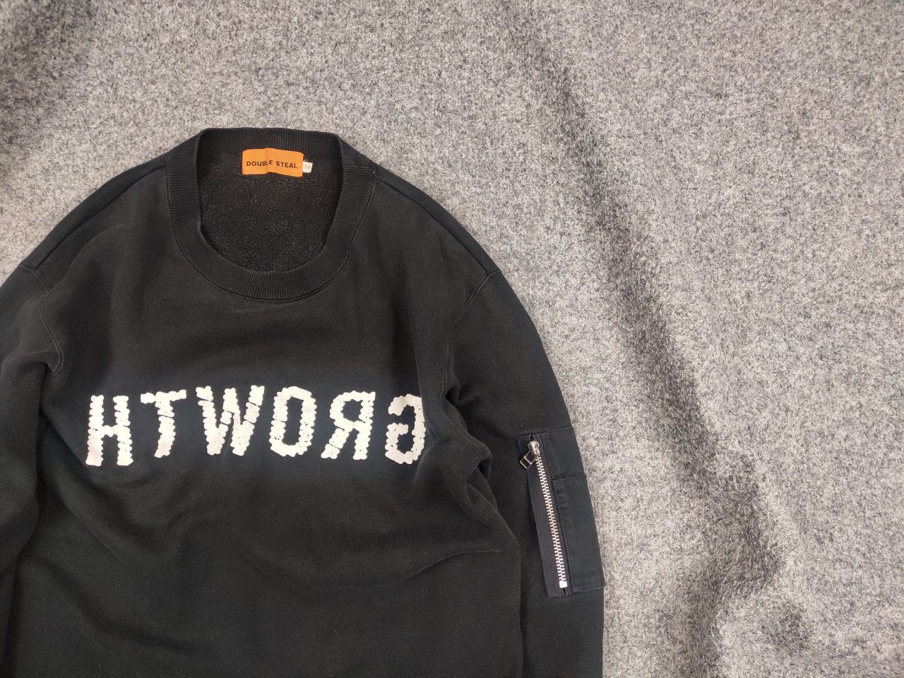 Japanese Brand Vintage 90's Double Steal Japanese Logo Black Sweatshirt Size US M / EU 48-50 / 2 - 2 Thumbnail