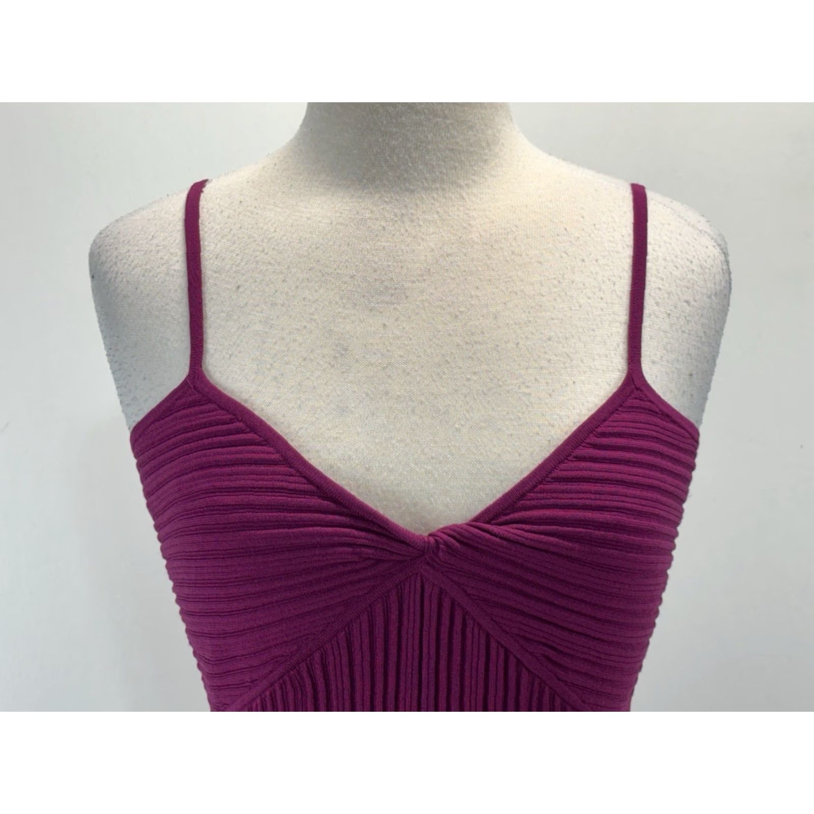 Express Express Ribbed Knit Midi Dress Women’s M Fuchsia Fishtail Bodycon Stretch Size M / US 6-8 / IT 42-44 - 5 Thumbnail