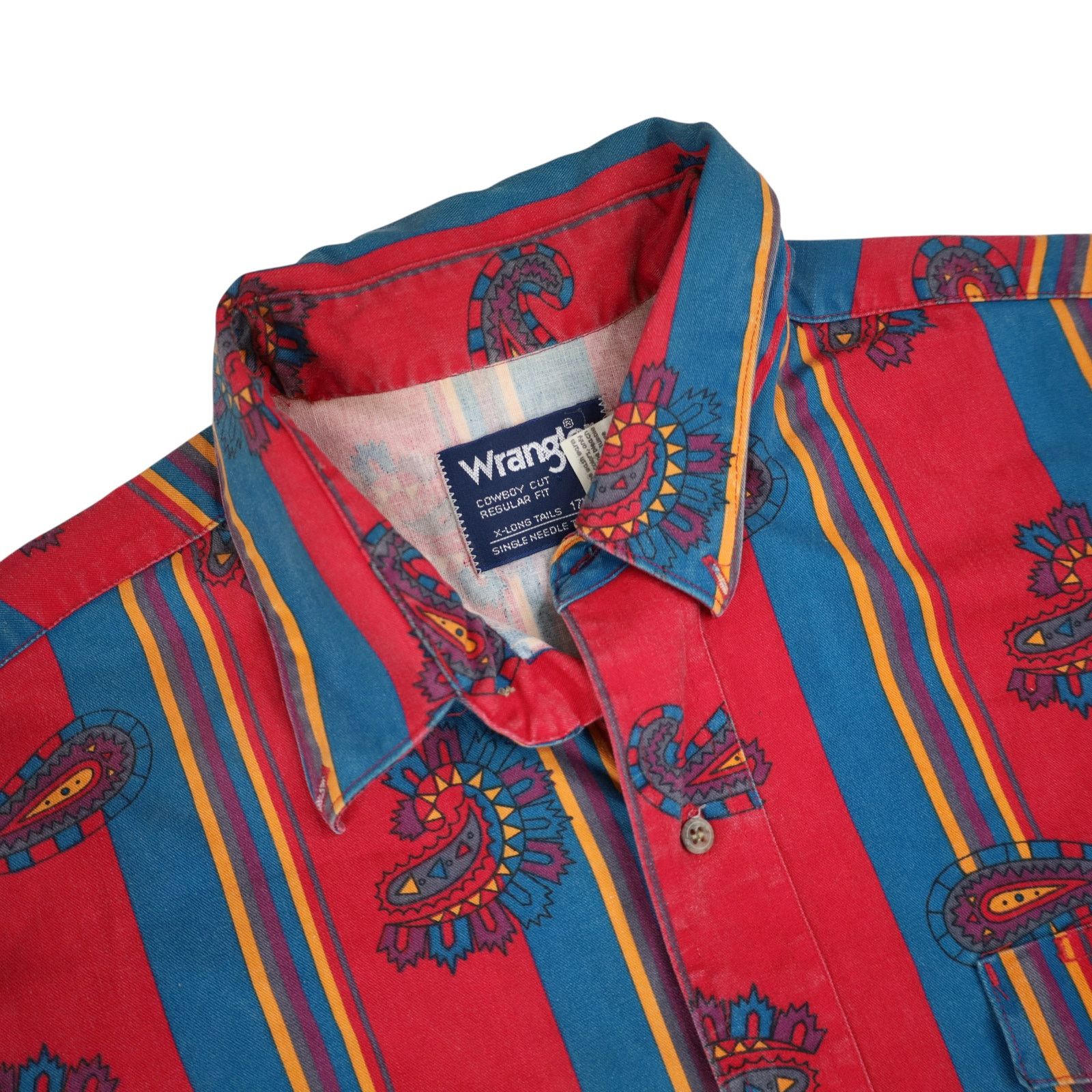 Vintage × Wrangler Vintage Wrangler Brushpopper Pastel Paisley Button Up Shirt Size US XL / EU 56 / 4 - 6 Thumbnail