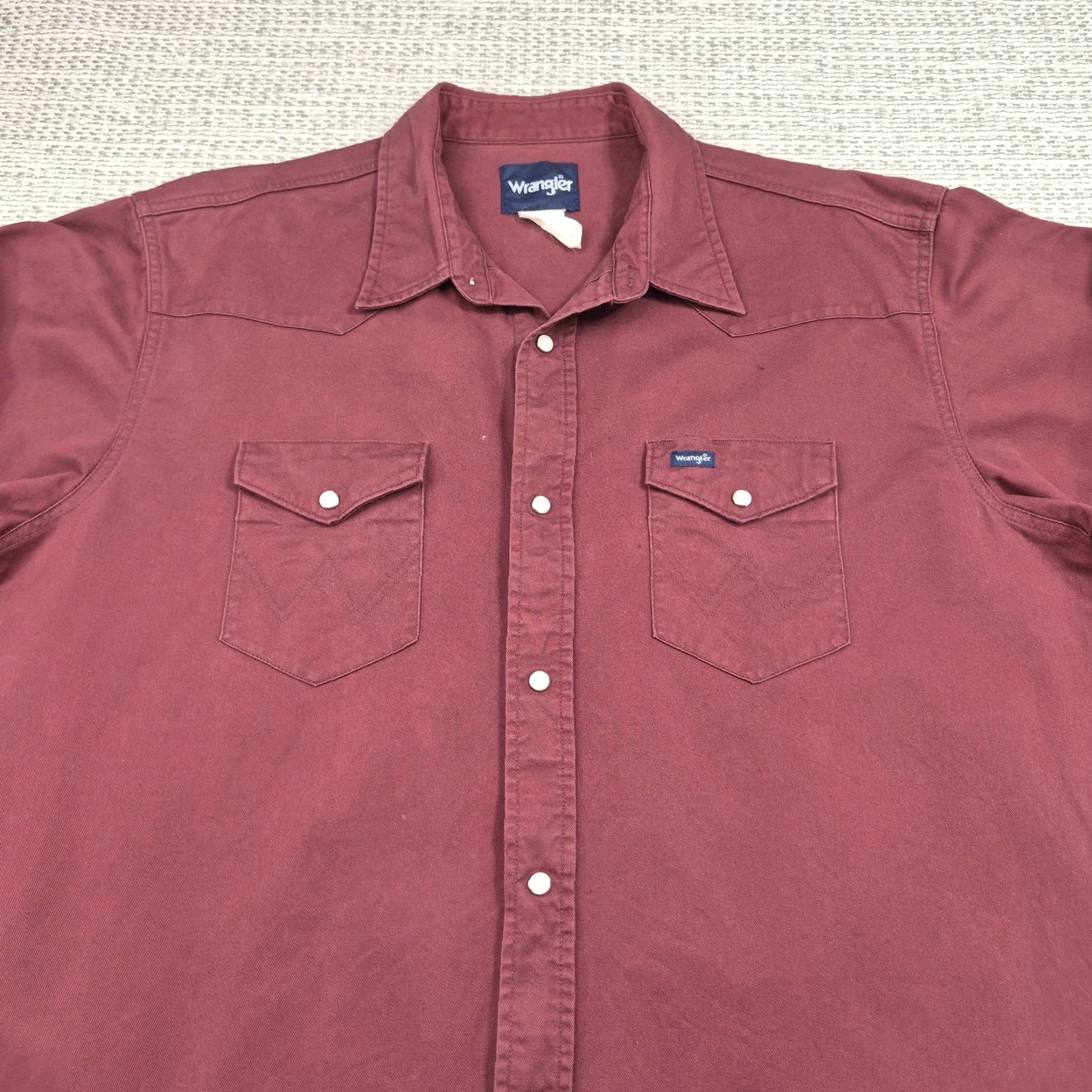 Wrangler VINTAGE Wrangler Shirt Mens 2XL Brush Popper Pearl Snap Western Cowboy Long Sleeve Shirt Size US XXL / EU 58 / 5 - 4 Thumbnail