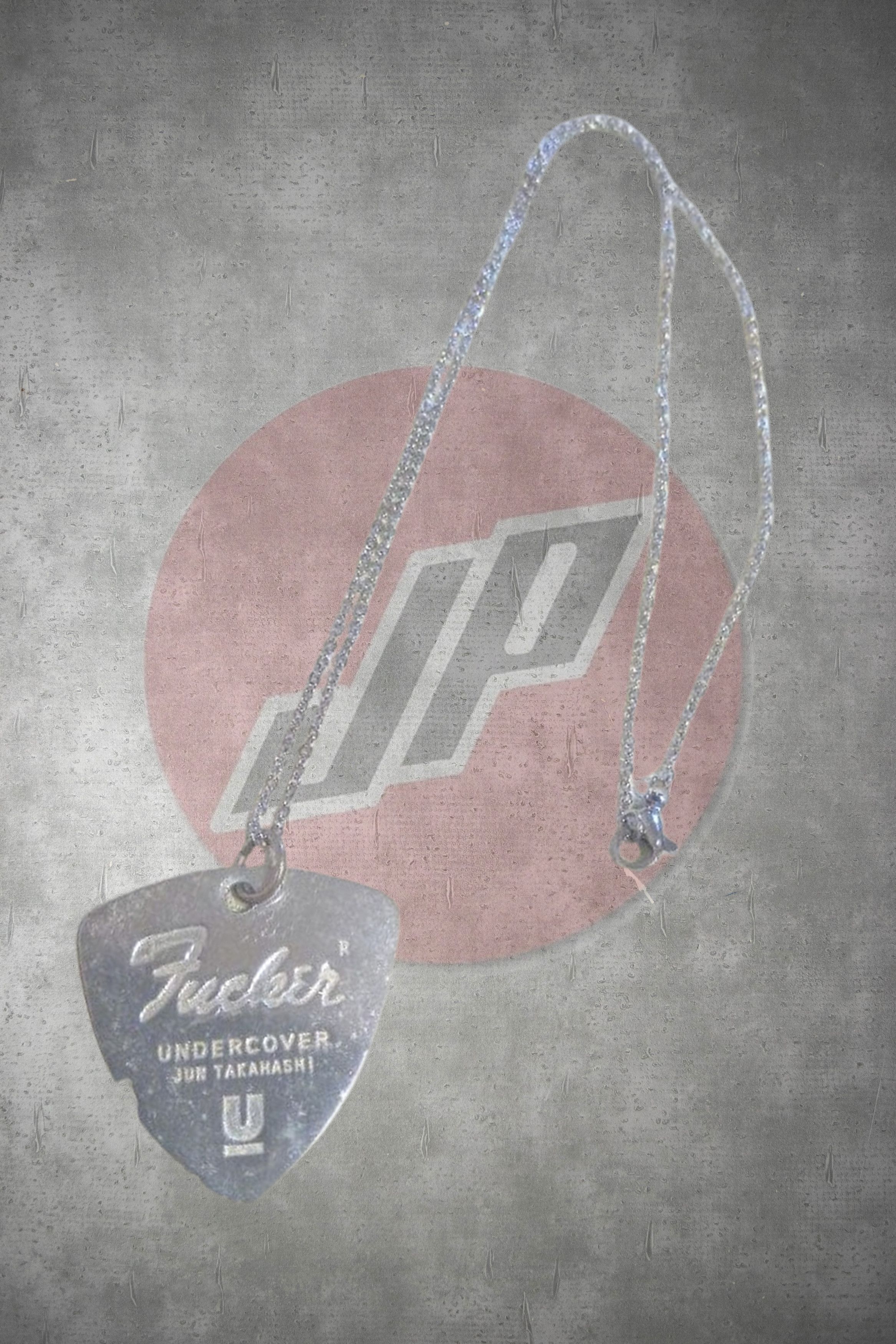 image of Undercover Guitar Pick Necklace in Silver, Men's