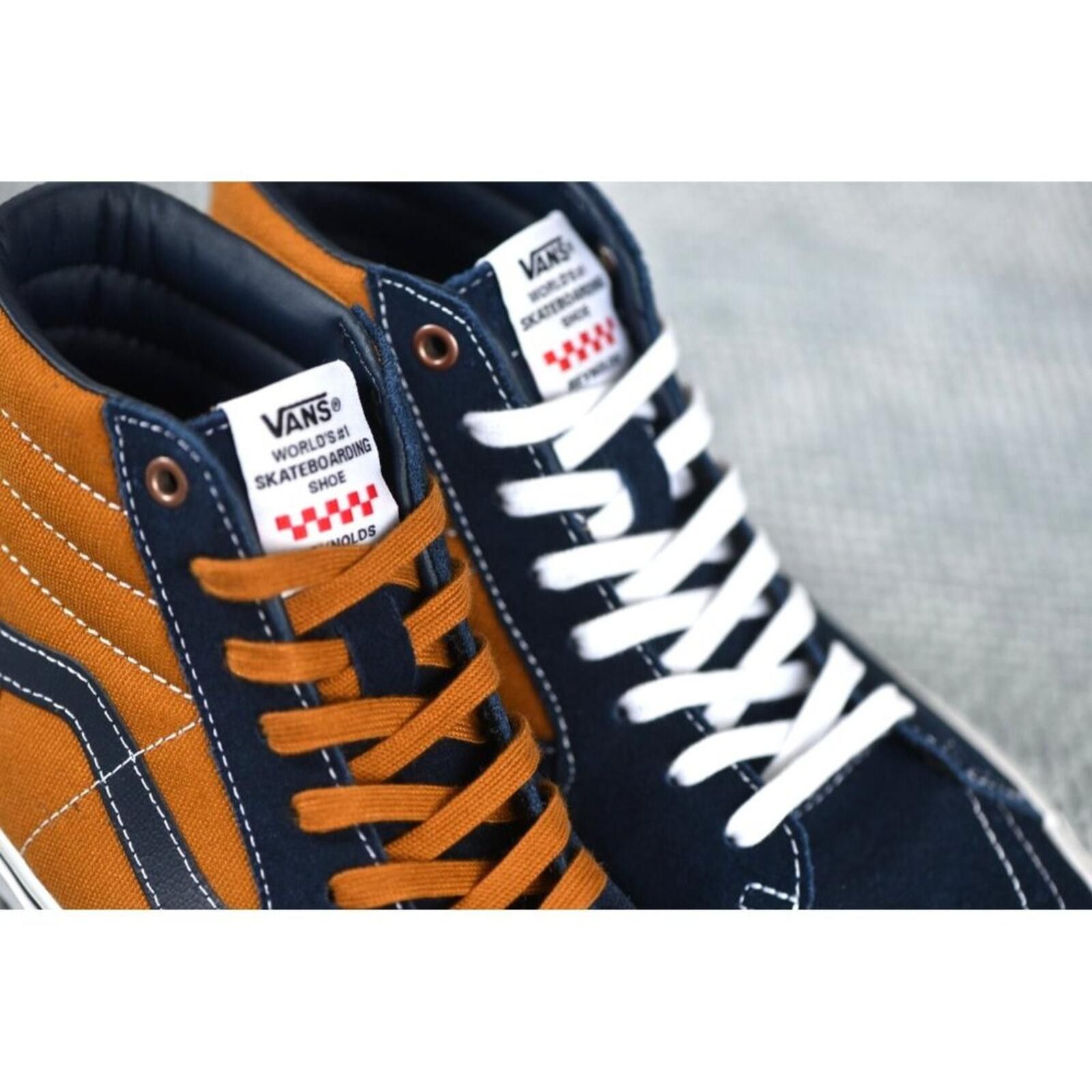Vans Vans Dane Reynolds x Skate Sk8 | Paul Van Doren | Navy/Tan Size US 8 / EU 41 - 7 Thumbnail
