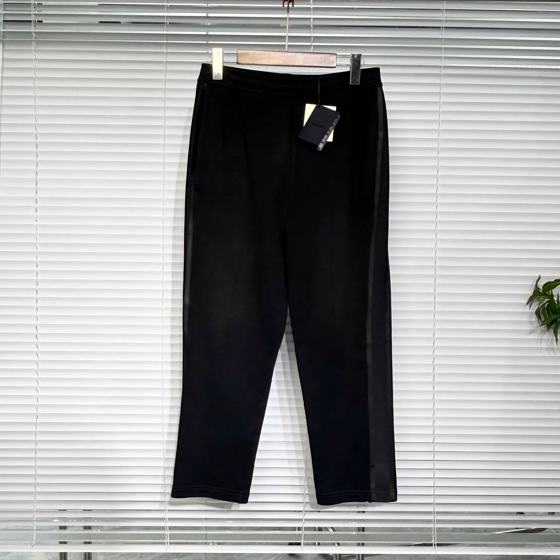 Prada Prada Track Pants Black Printed Logo Side Panel Size 26" / US 2 / IT 38 - 1 Thumbnail