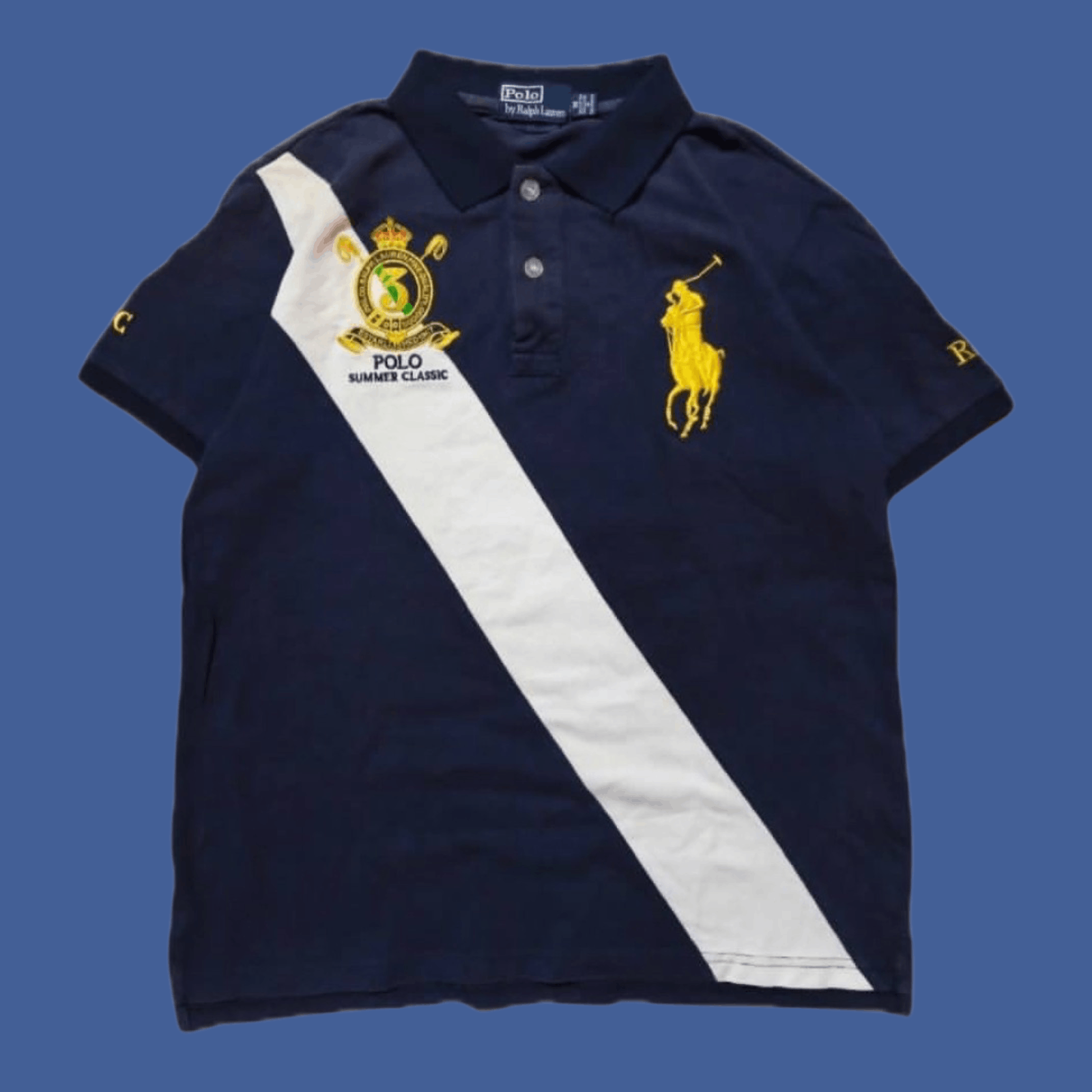 Polo Ralph Lauren TIMELESS📟 Polo Ralph Lauren Classic Fit Banner Stripe Shirt Size US M / EU 48-50 / 2 - 1 Thumbnail